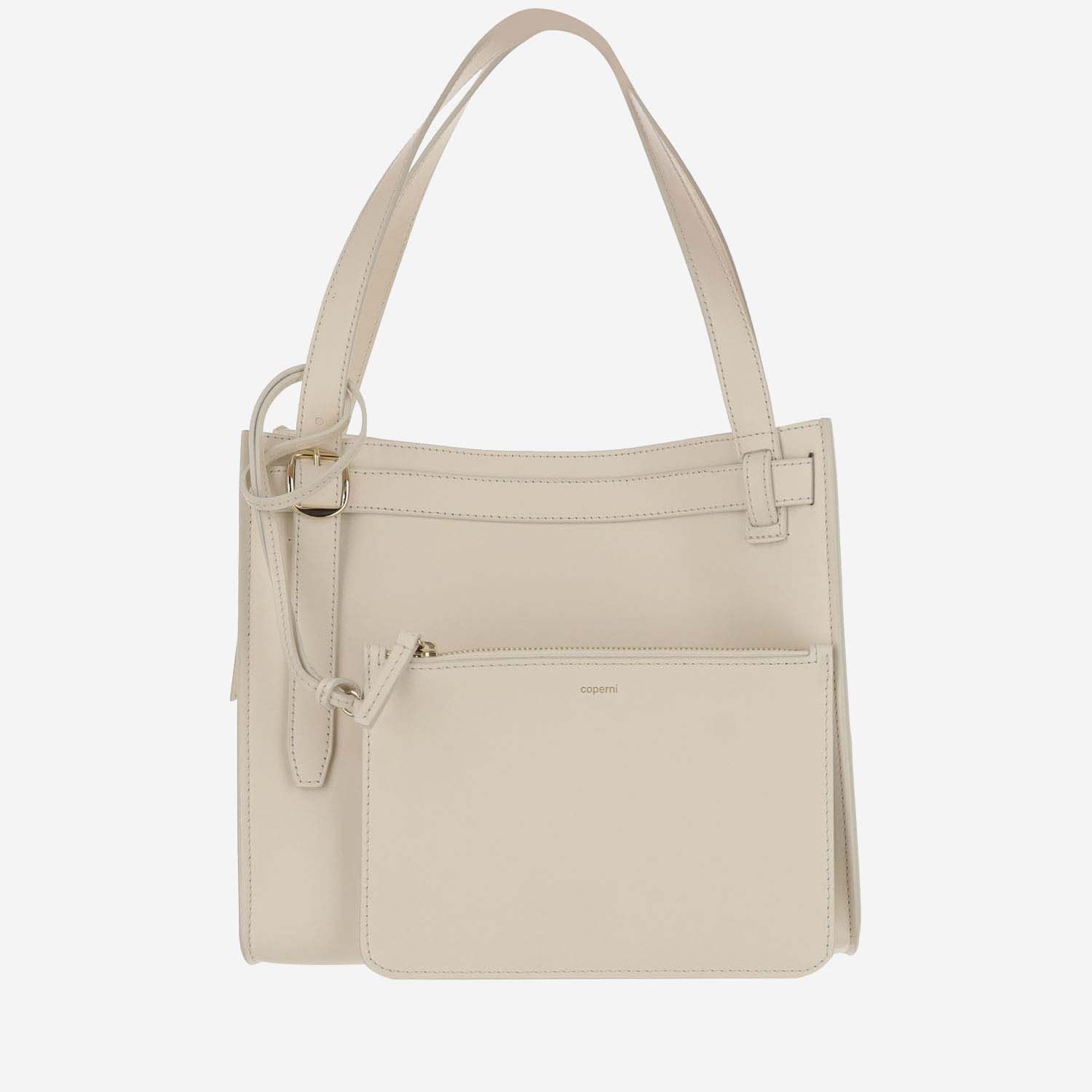 Shop Coperni Cabas Leather Handbag In Bei Beige