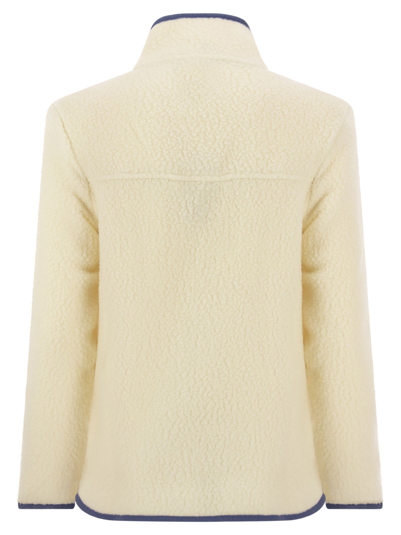 Shop Patagonia Fleece Jacket In Ivory