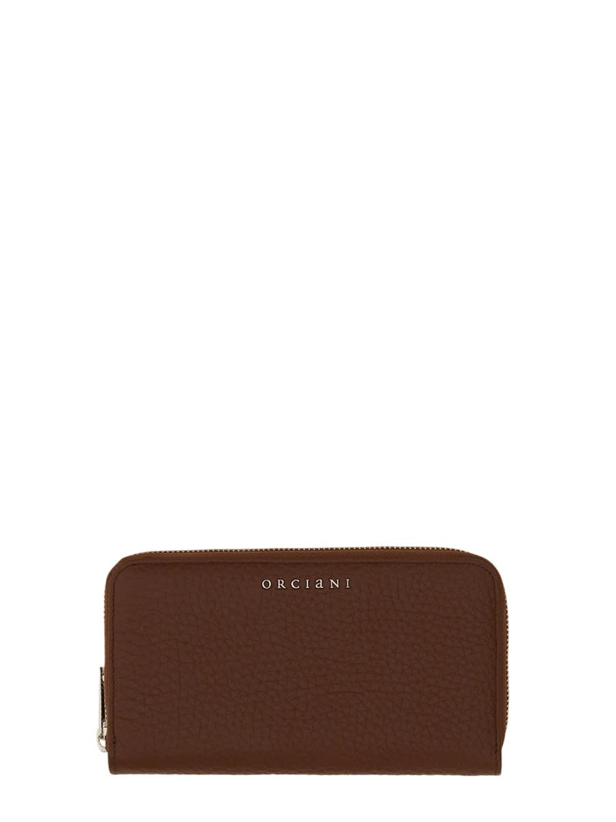 Shop Orciani Soft Leather Wallet In Brown