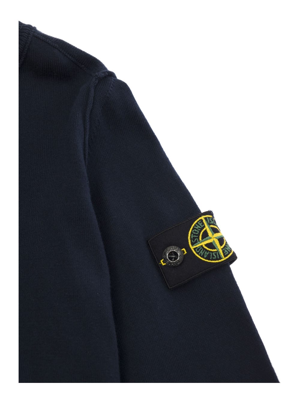 Shop Stone Island Junior Blue Crewneck Sweatshirt With Logo Patch In Cotton Boy