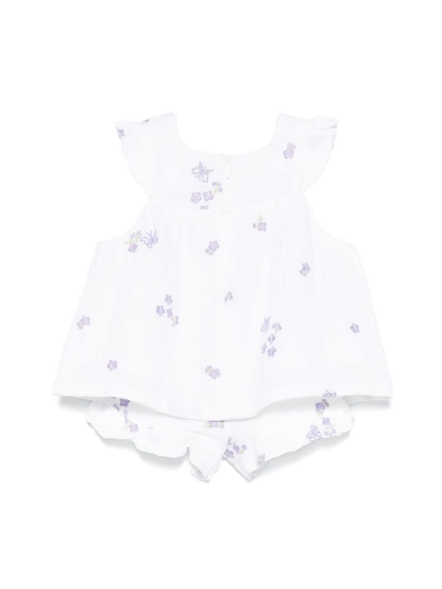 Tartine Et Chocolat Embroidered Shorts Set In White