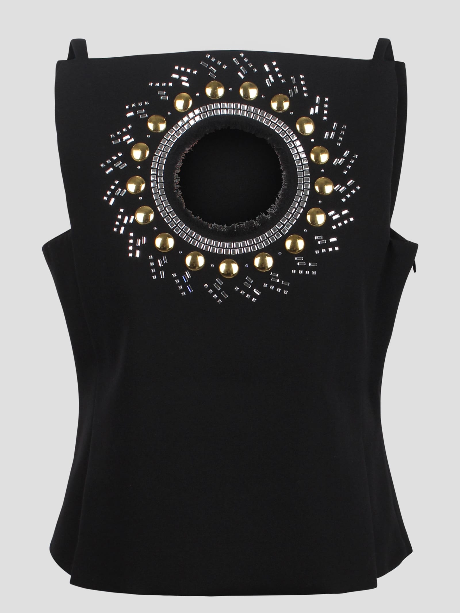 Shop Rabanne Short Top With Rhinestones