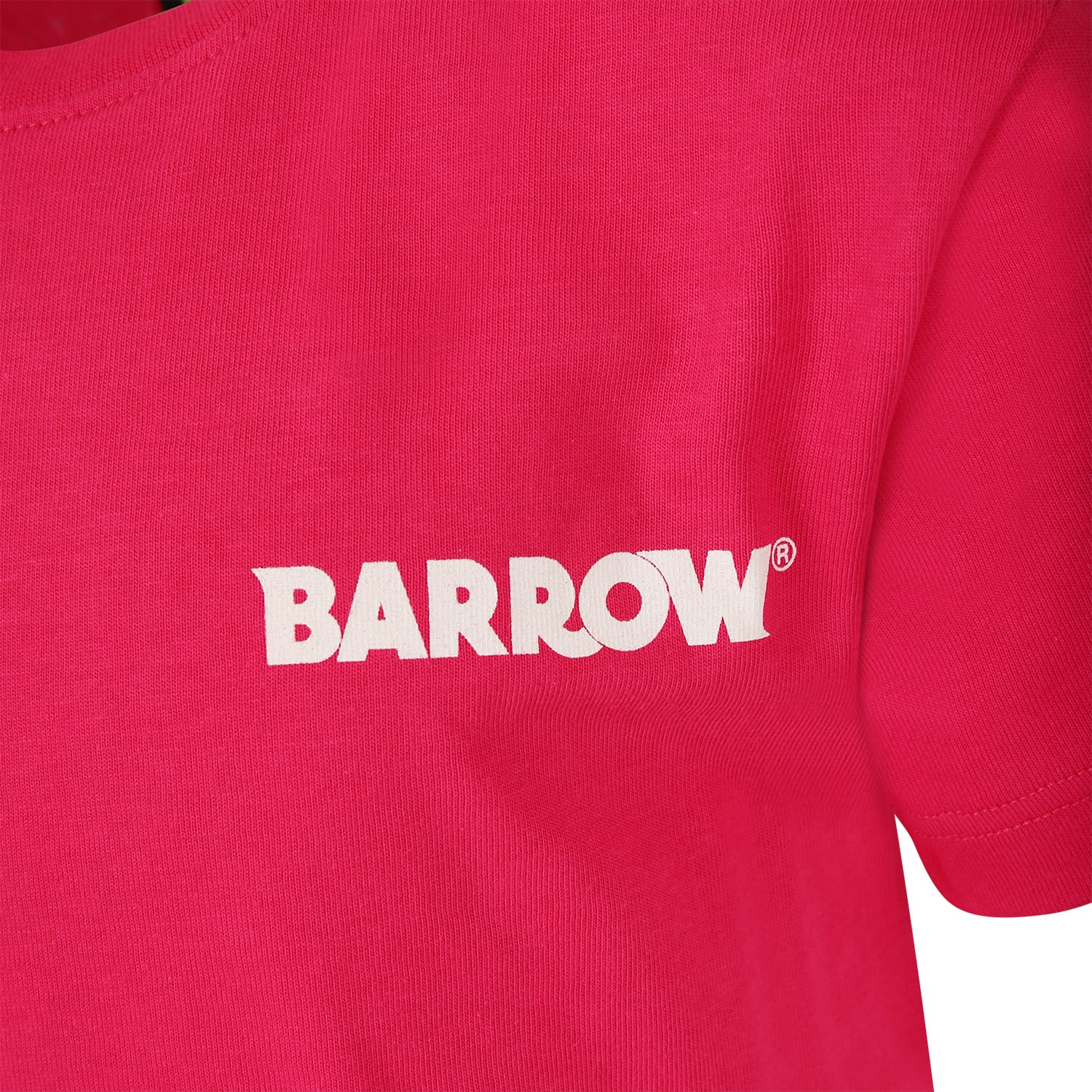 Shop Barrow Fuchsia T-shirt For Kids With Smiley Face And Logo In Fragola