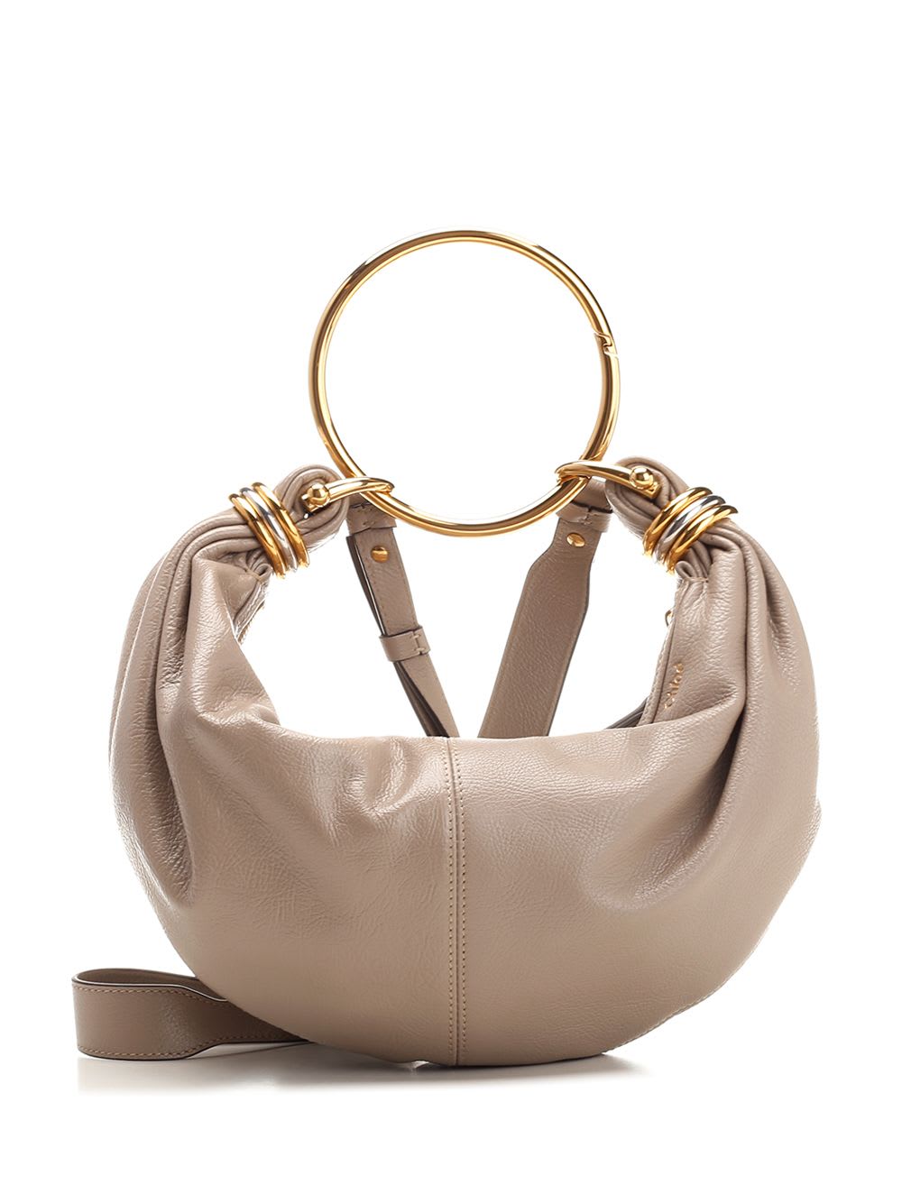 Shop Chloé Bracelet Hobo Bag In Grey