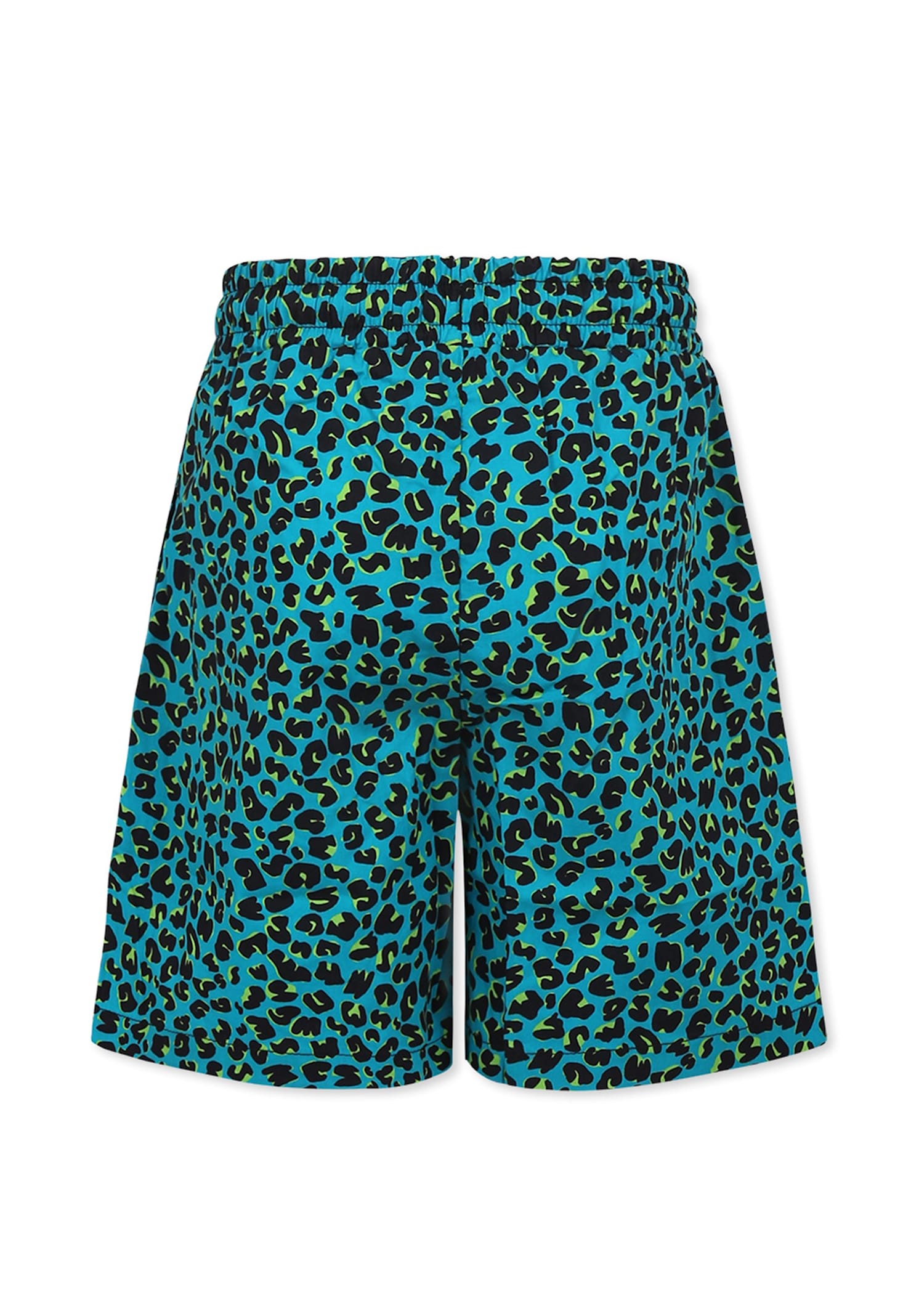 MSGM GREEN SHORTS FOR BOY WITH SPOTTED PRINT