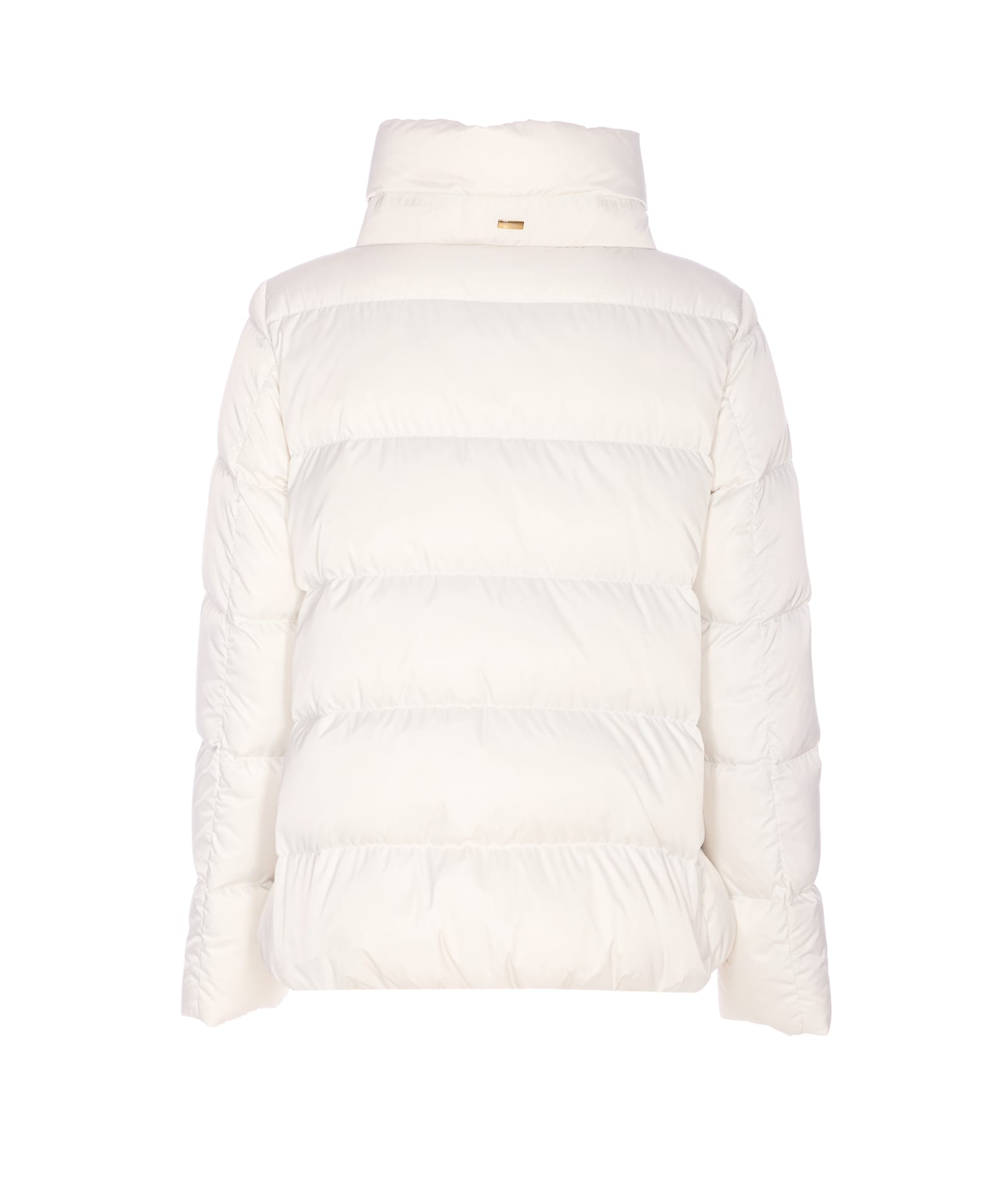 Herno Quilted Cape Jacket High Collar In White