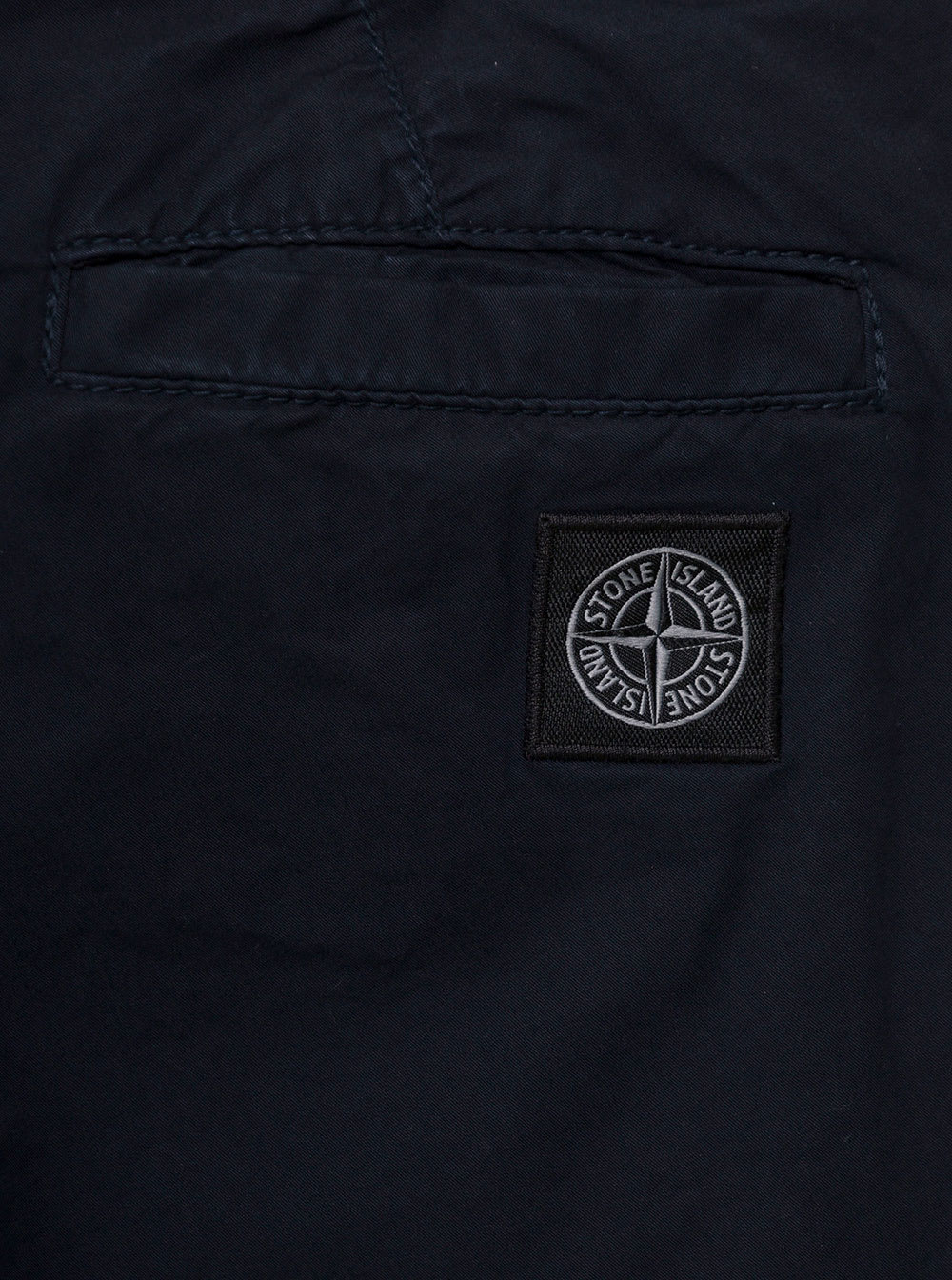 Shop Stone Island Junior Blue Pants With Logo Patch In Stretch Cotton Boy