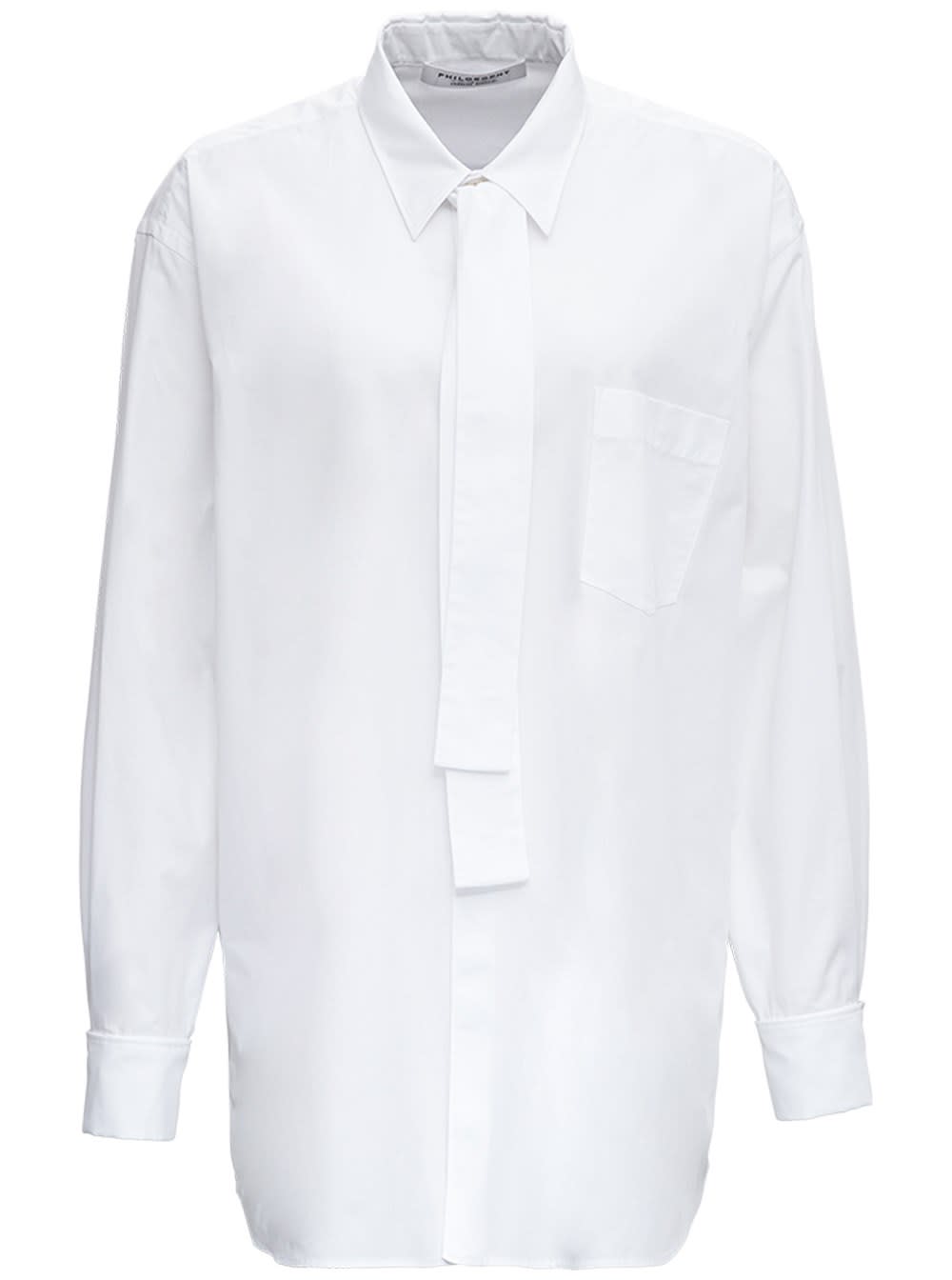 Philosophy di Lorenzo Serafini White Cotton Poplin Shirt