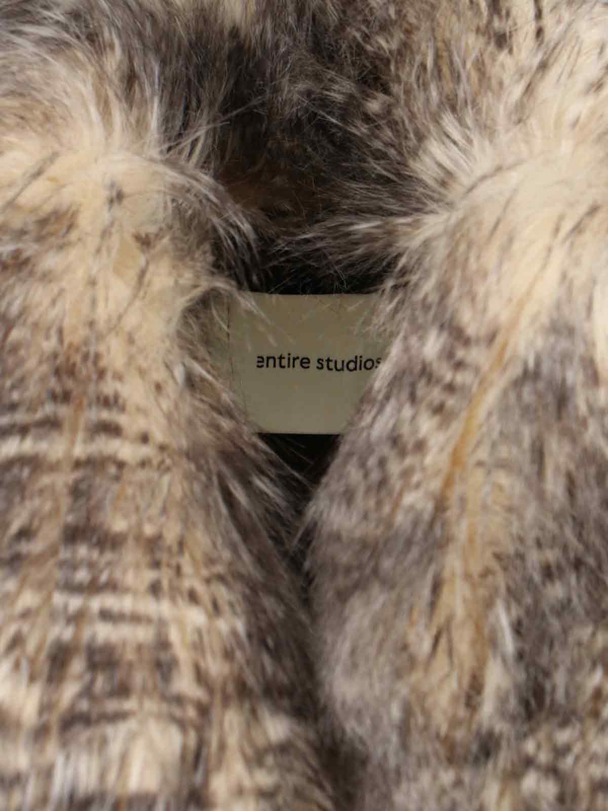 Entire Studios Single-breasted Faux Fur Coat In Neutral