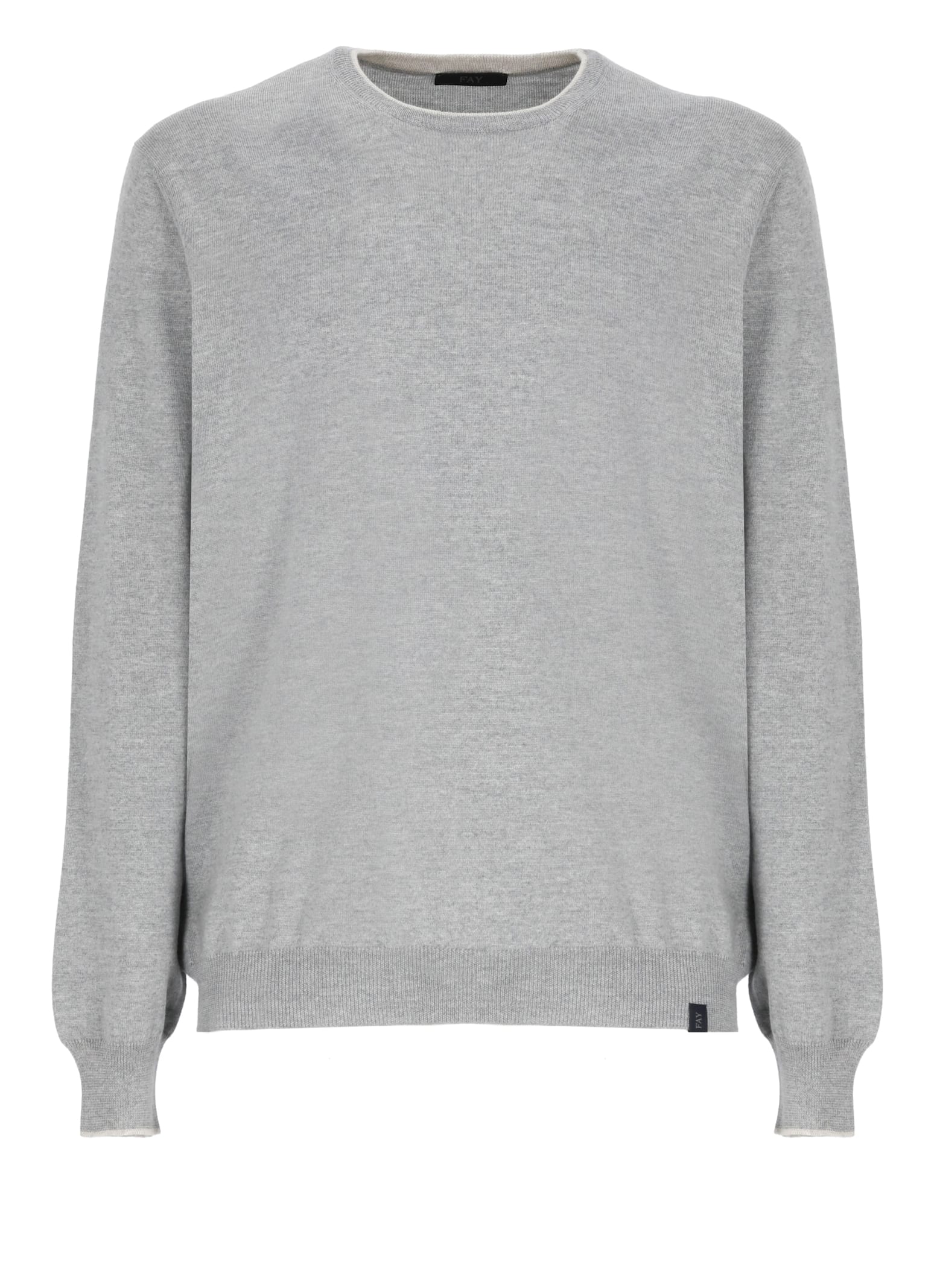 Shop Fay Virgin Wool Sweater In Grey