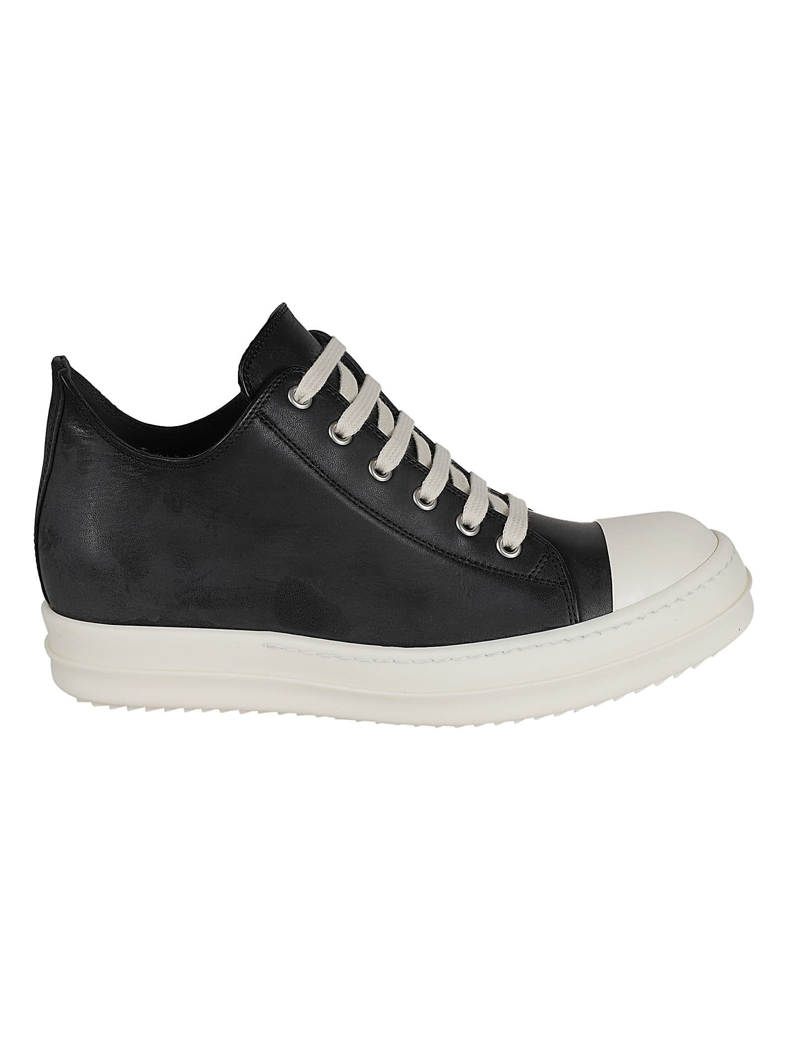 Shop Rick Owens Low Classic Sneakers In Black