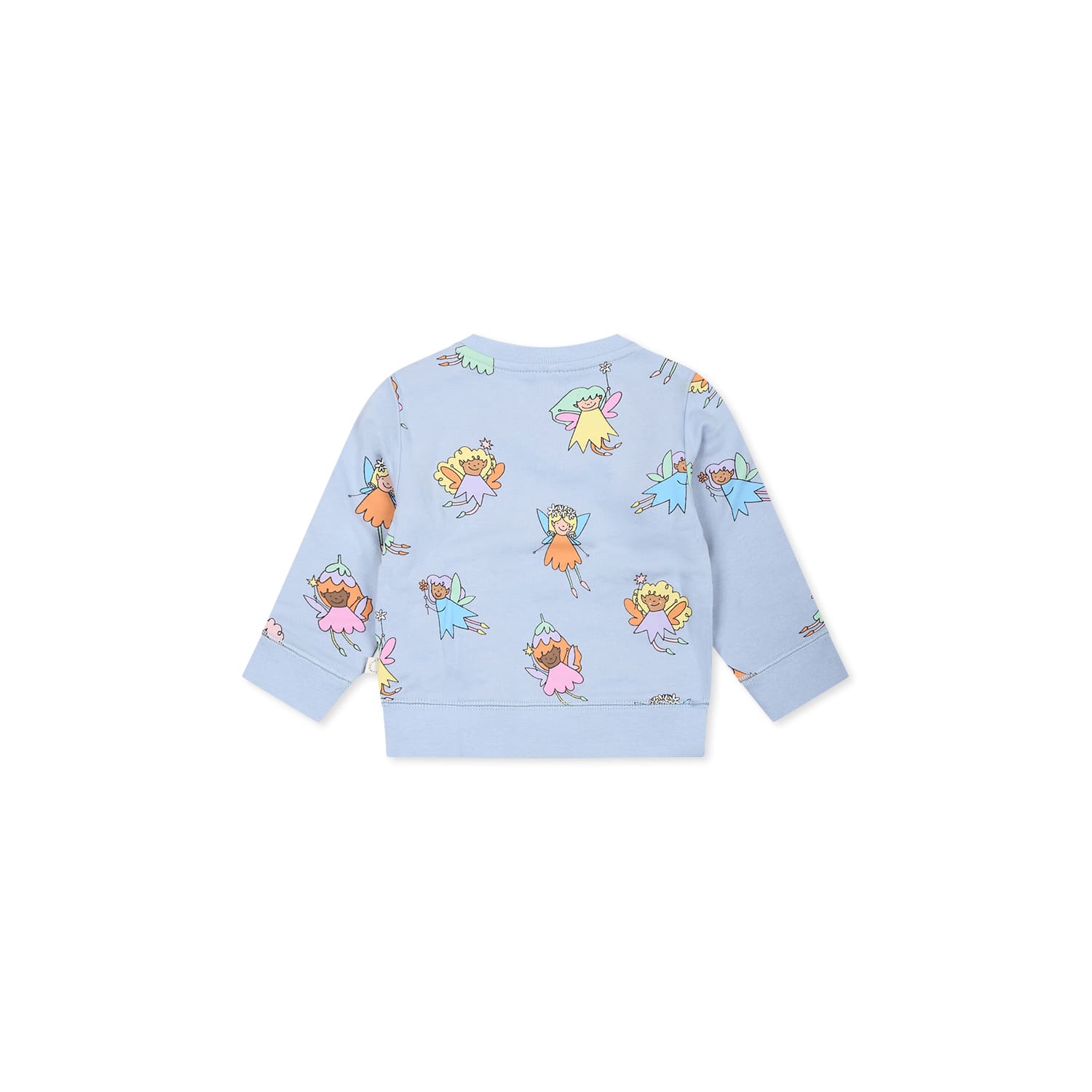 Shop Stella Mccartney Light Blue Sweatshirt For Baby Girl With Fairy