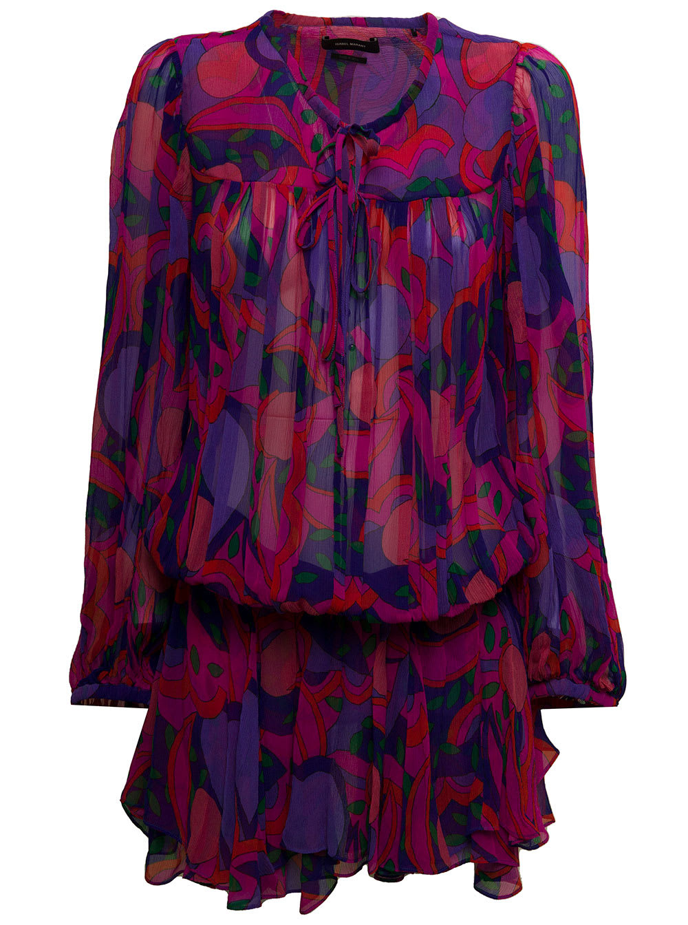 Isabel Marant Womans Amezio Multicolor Silk Dress