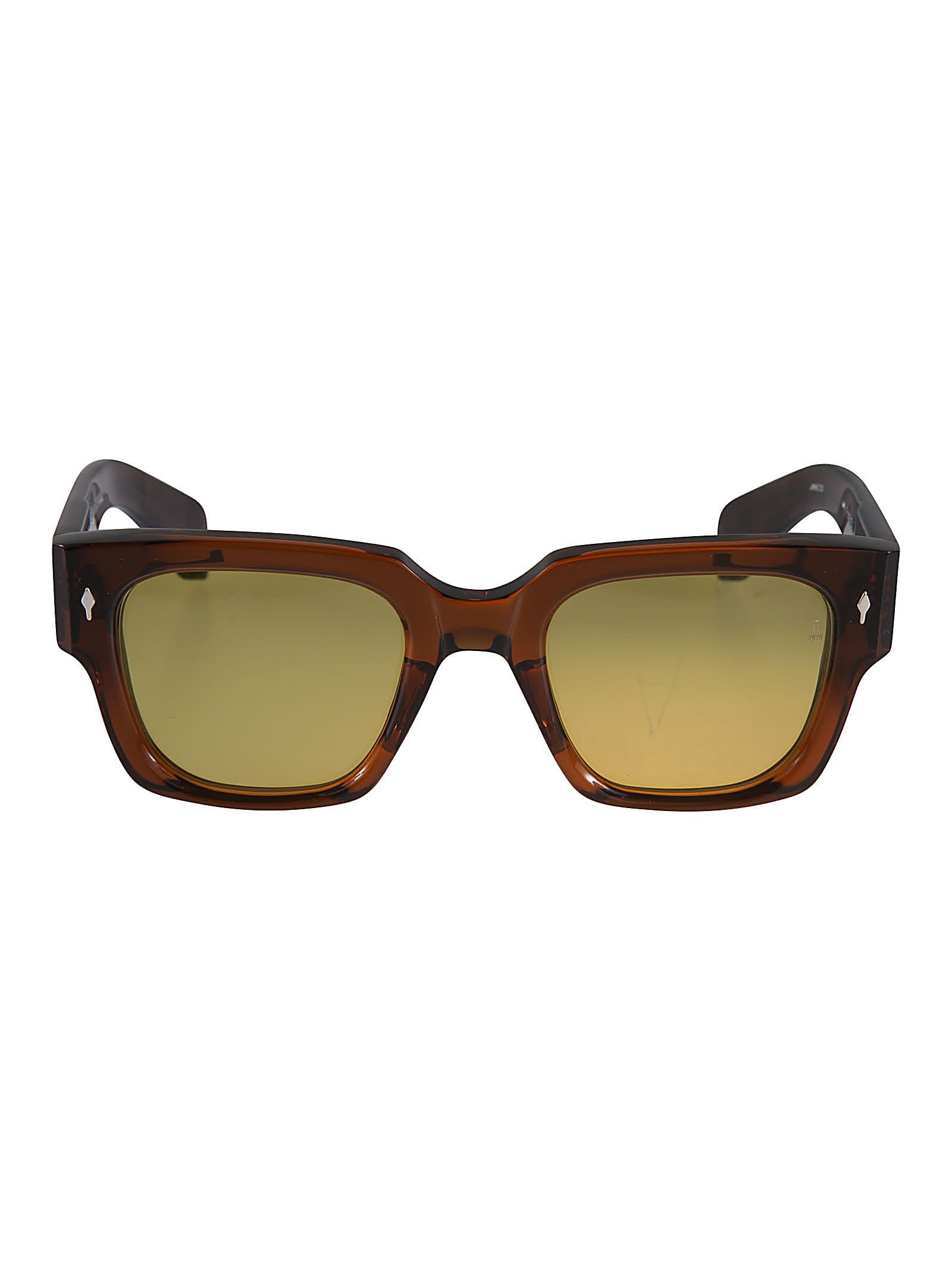 Jacques Marie Mage Engraved Logo Sunglasses In Brown/yellow