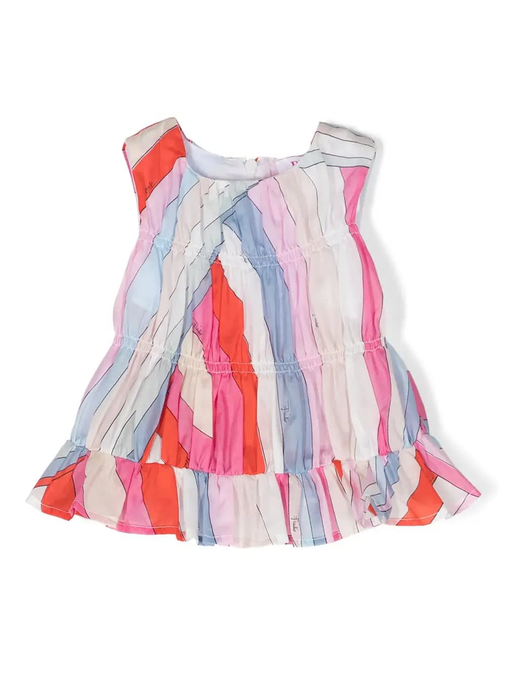 Shop Pucci Sleeveless Top With Light Blue/multicolour Iride Print