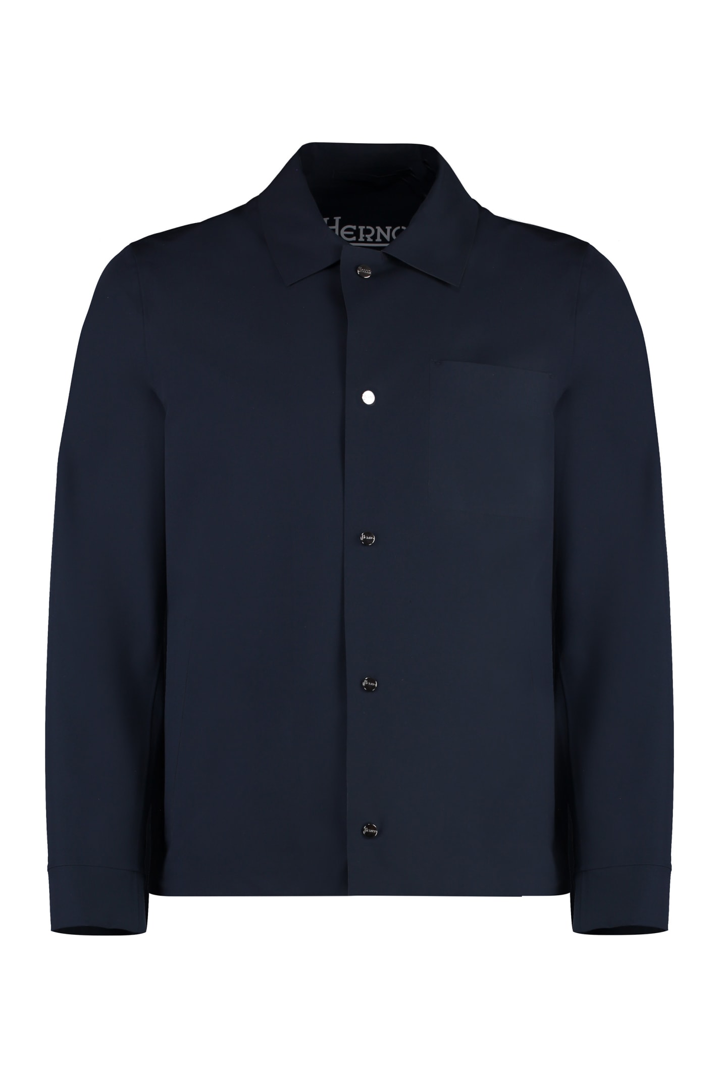 Shop Herno Technical Fabric Shirt In Blue
