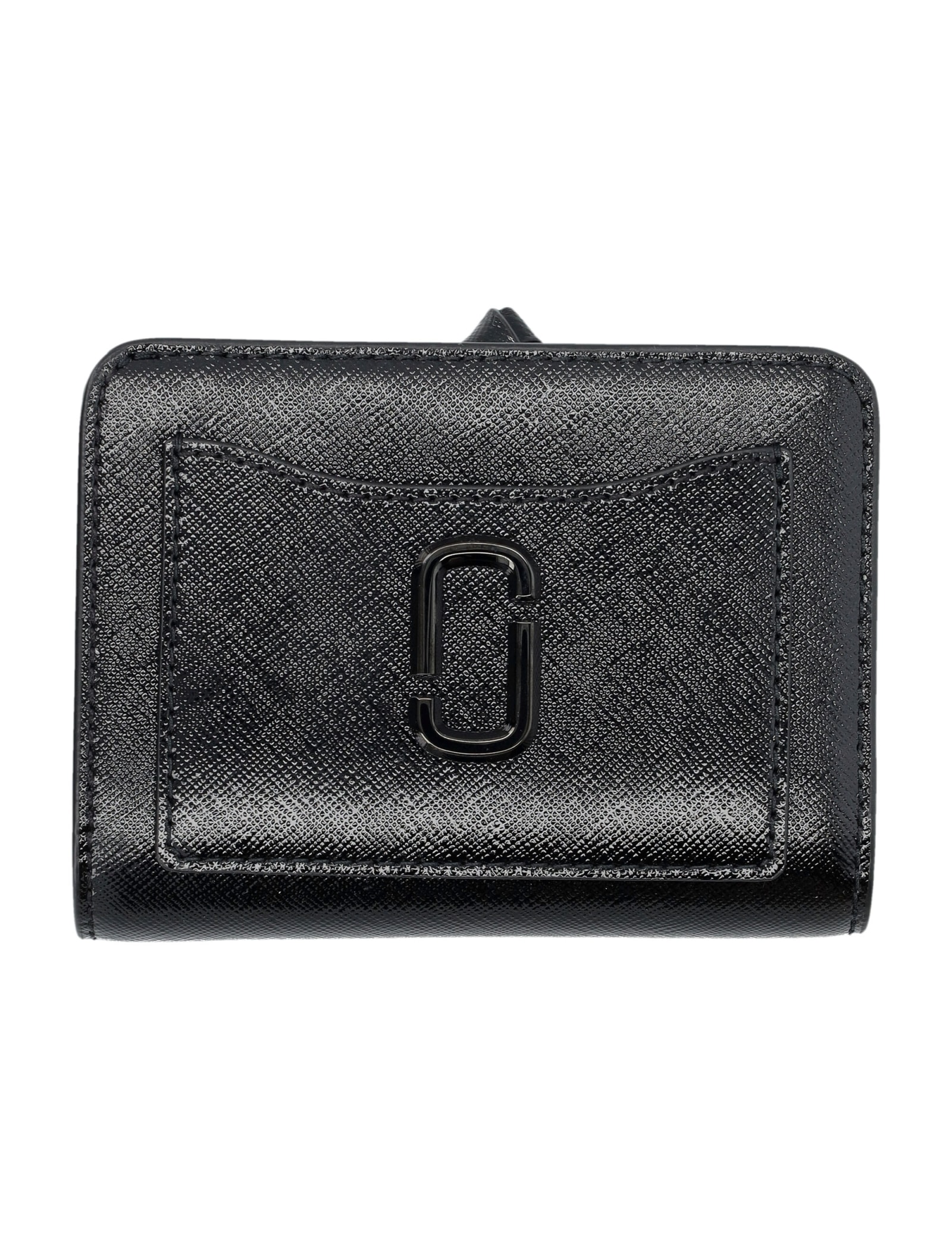 Shop Marc Jacobs The Mini Compact Wallet In Black