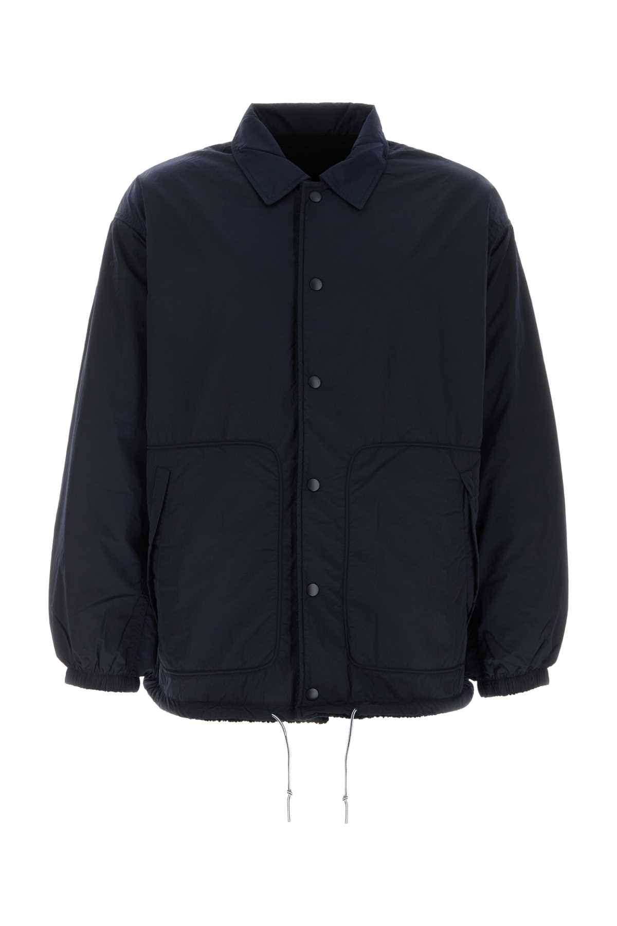 Navy Blue Nylon Reversible Jacket