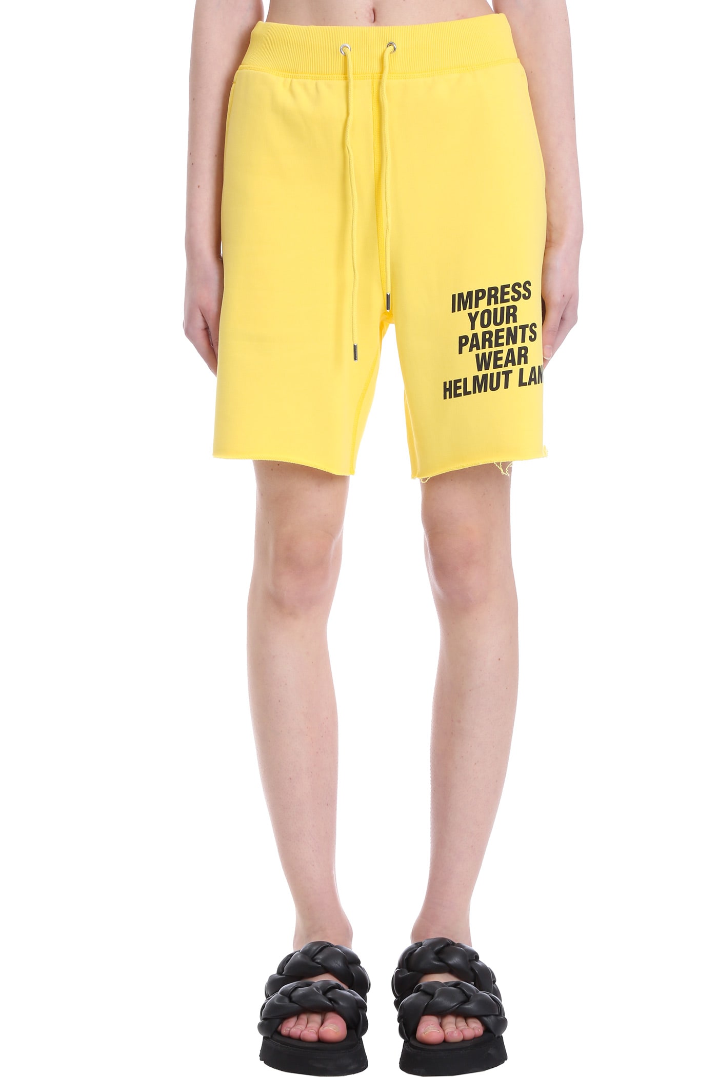 Helmut Lang Shorts In Yellow Cotton