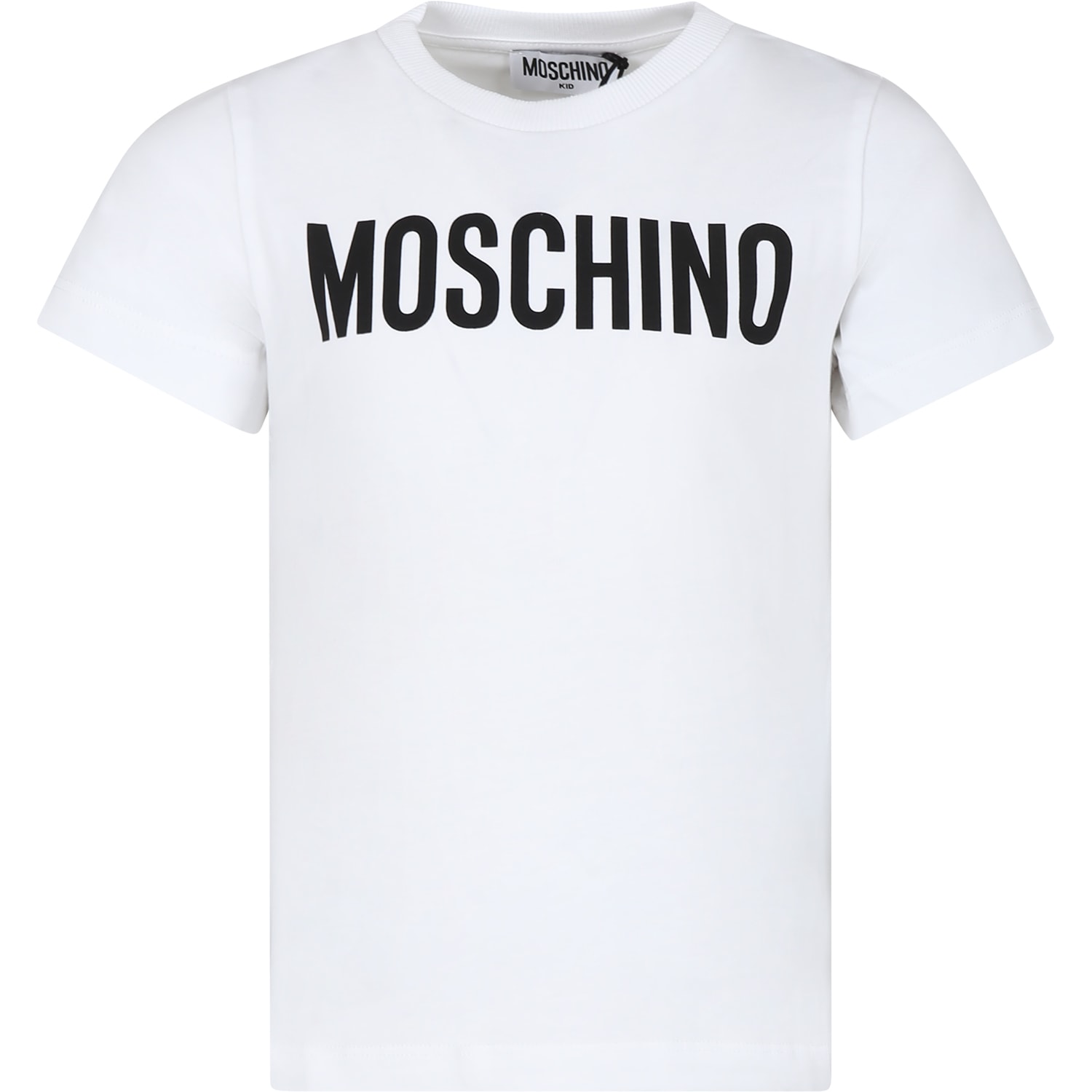 Shop Moschino White T-shirt For Kids With Logo