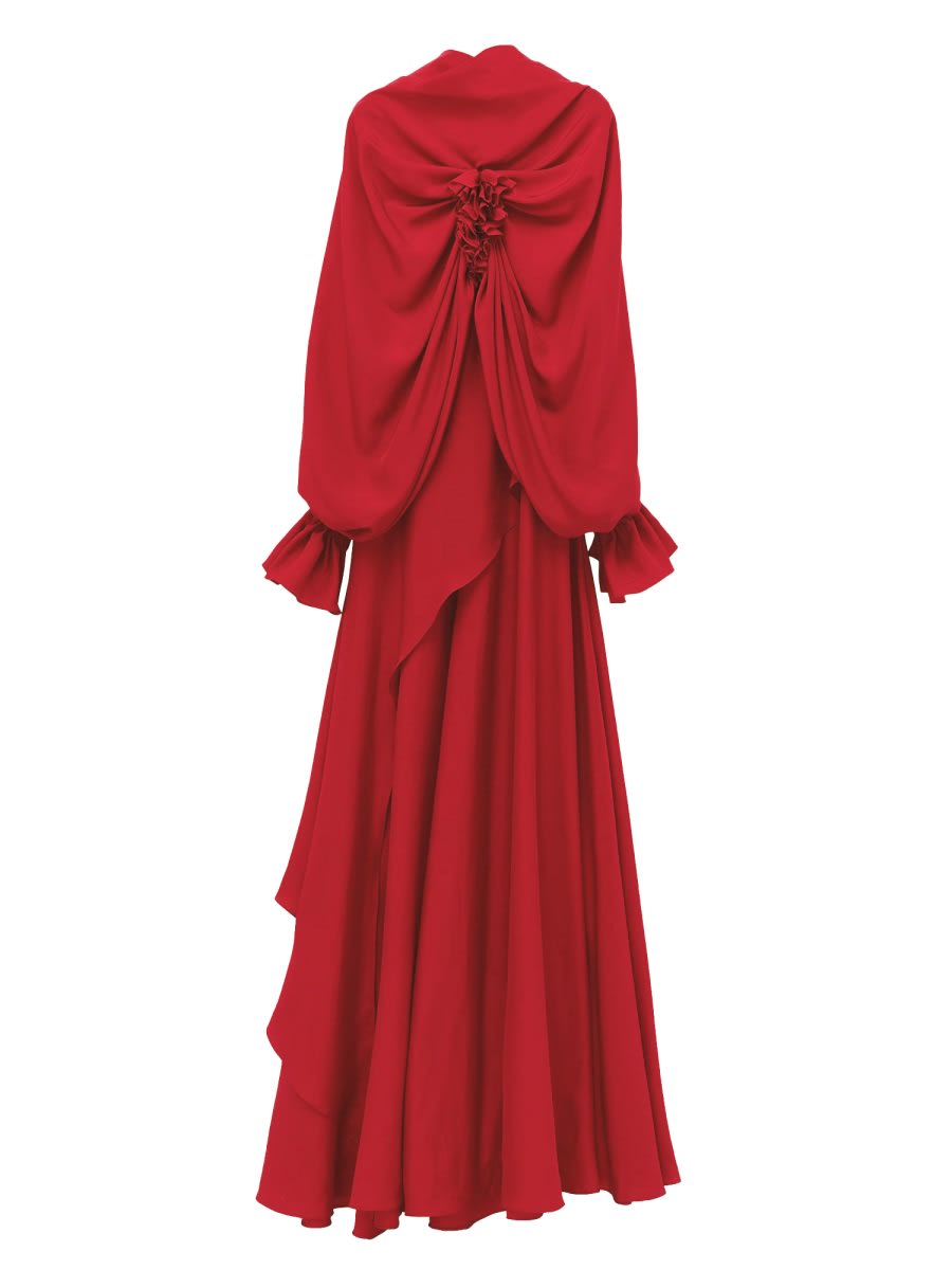 Alexander McQueen Draped Long Evening Dress
