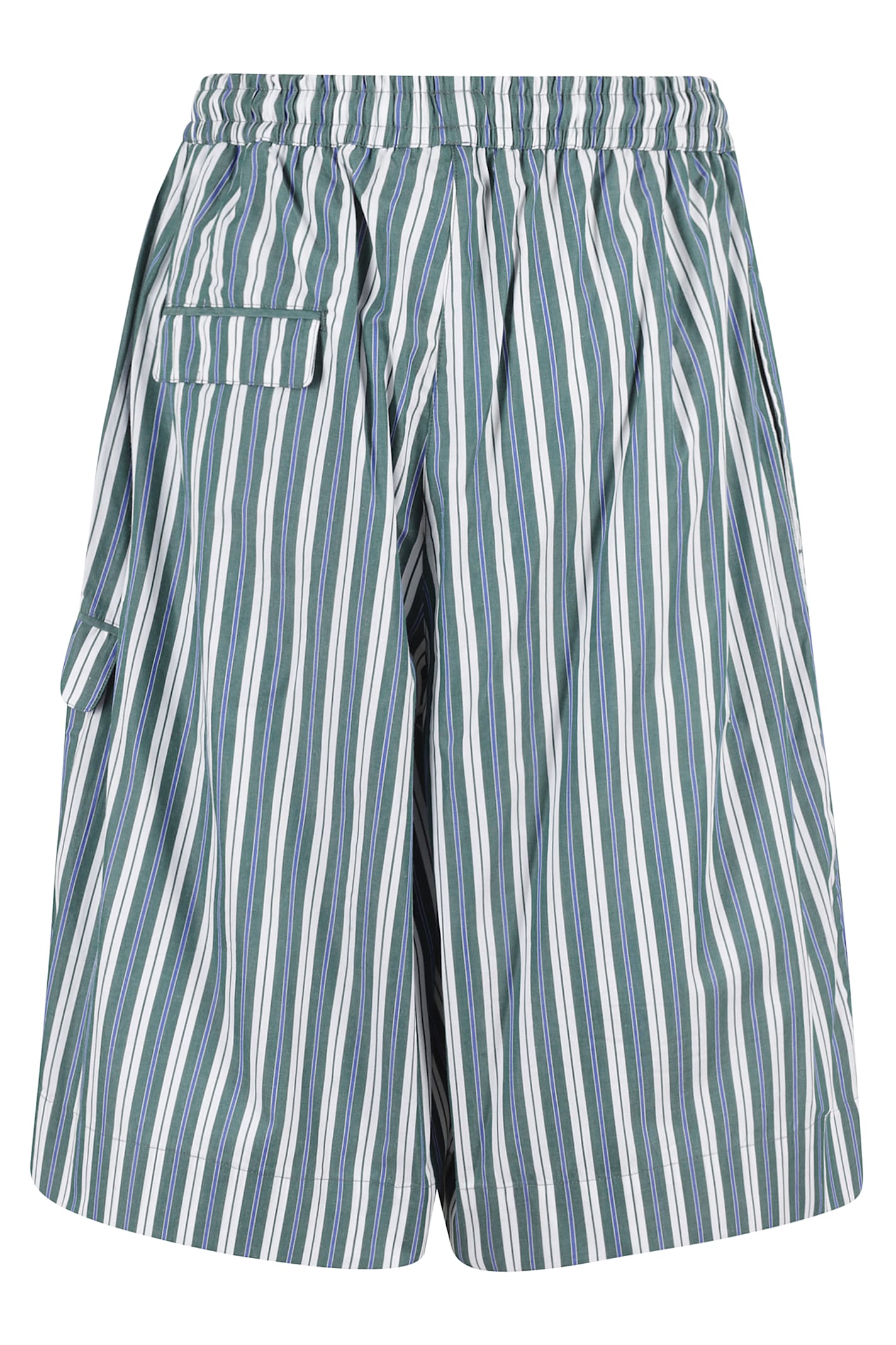 Remain Birger Christensen Cotton Shorts In Rain Forest Comb