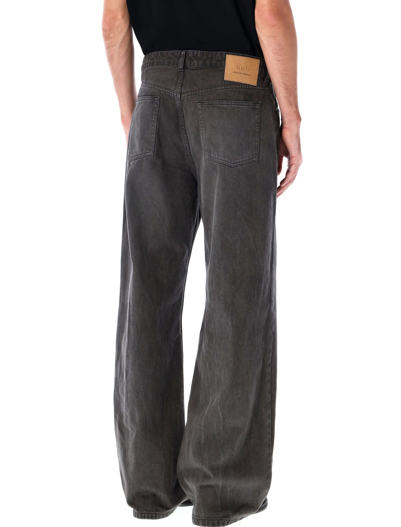 Shop Ami Alexandre Mattiussi Large Fit Jeans In Black