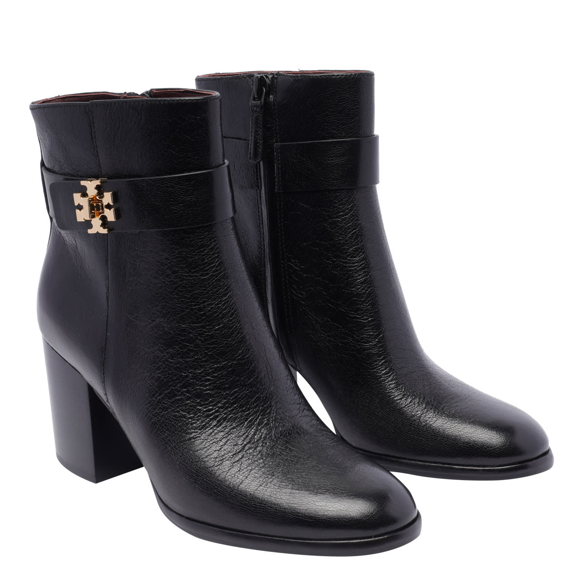 Shop Tory Burch Logo Pump Boots In Black