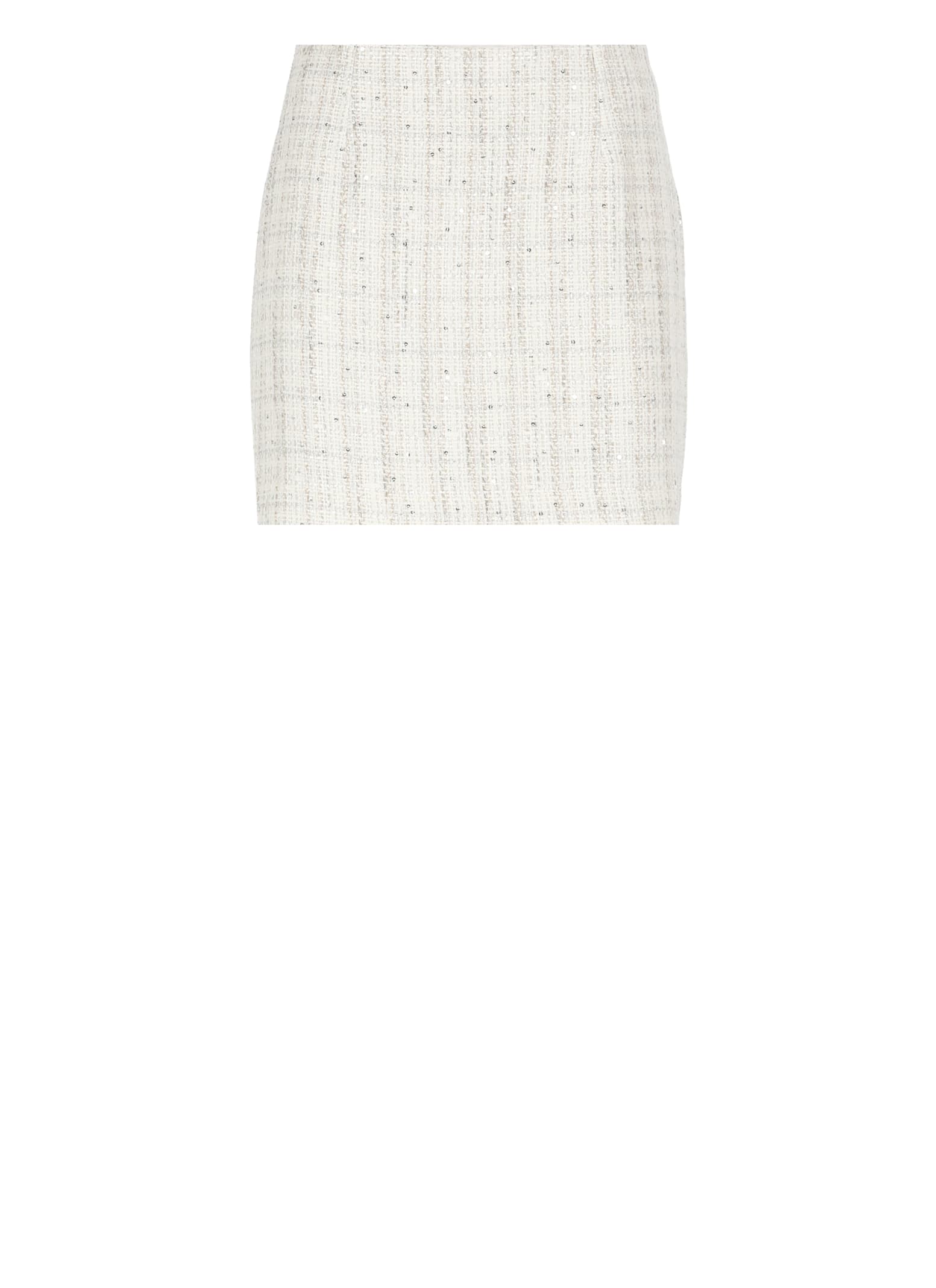 Tagliatore Sequin-embellished Tweed Mini Skirt In Ivory