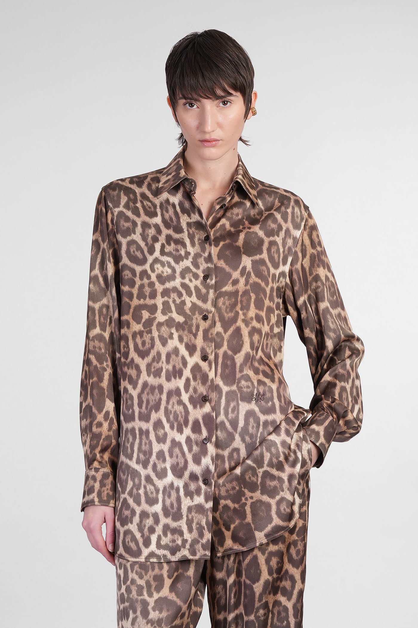 Shirt In Animalier Viscose