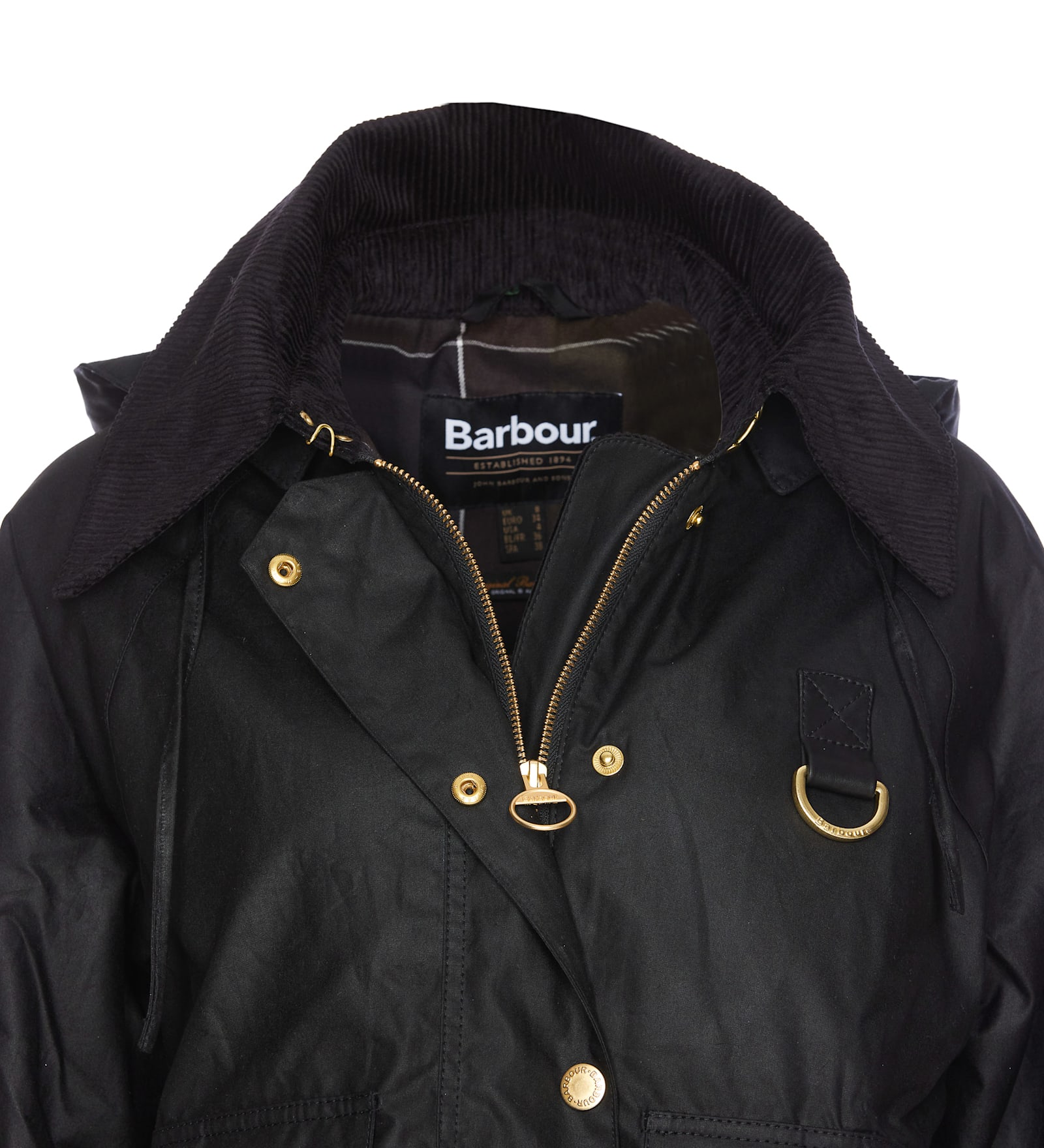 Barbour Reighton Wax Jacket In Black