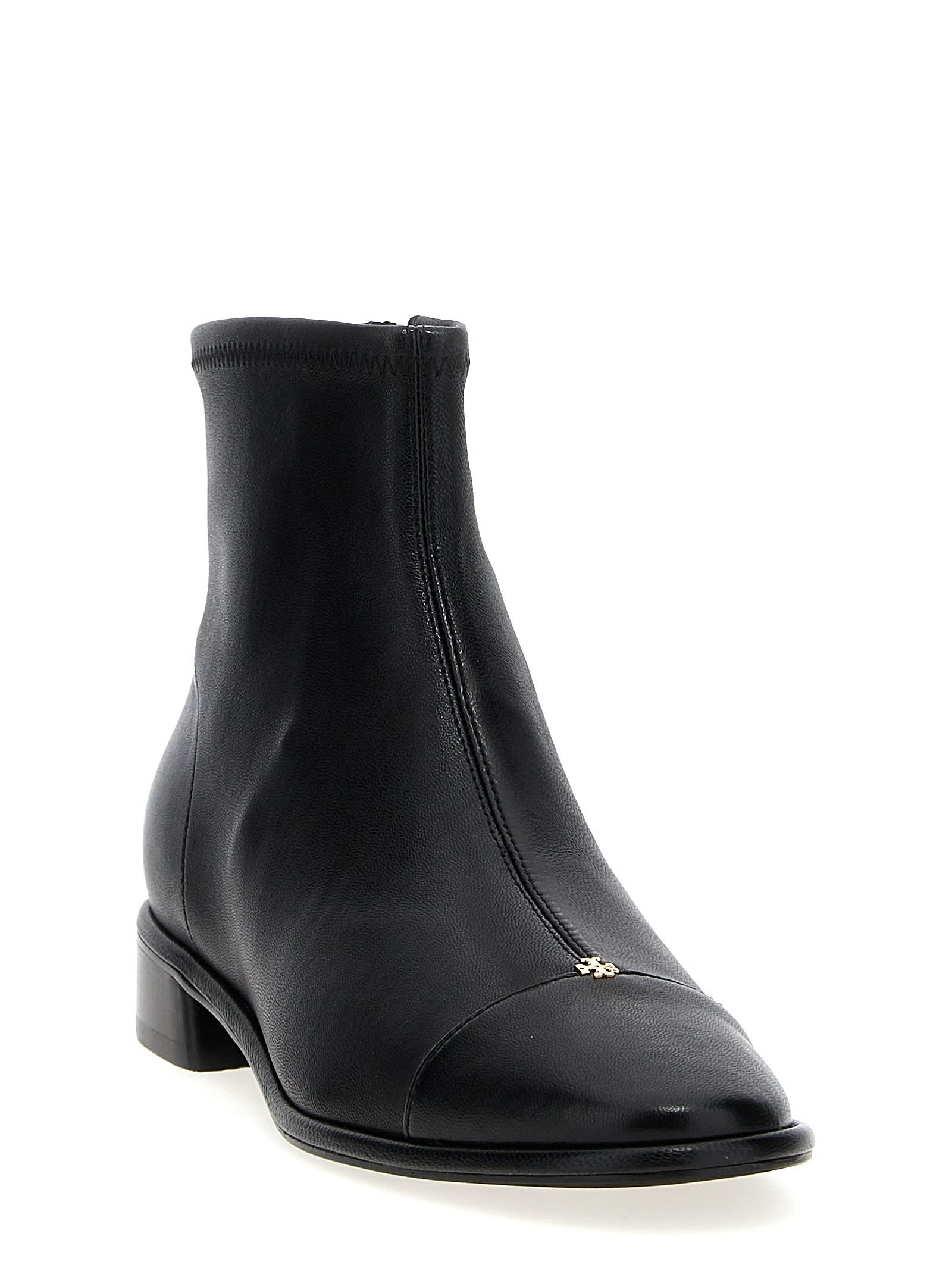 Shop Tory Burch Cap-toe Ankle Boots In Black