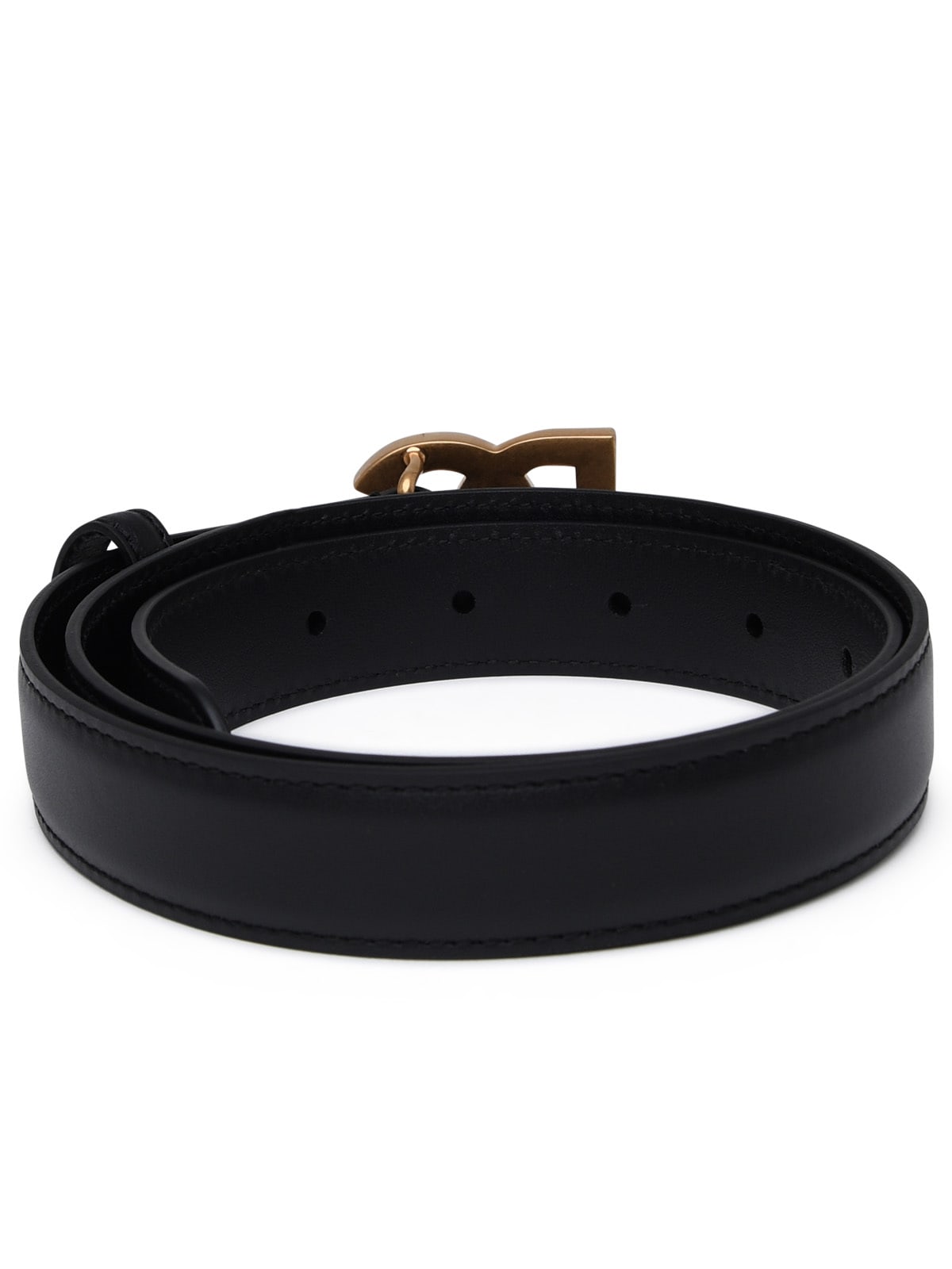 Shop Dolce & Gabbana Black Leather Belt In Nero/multicolor