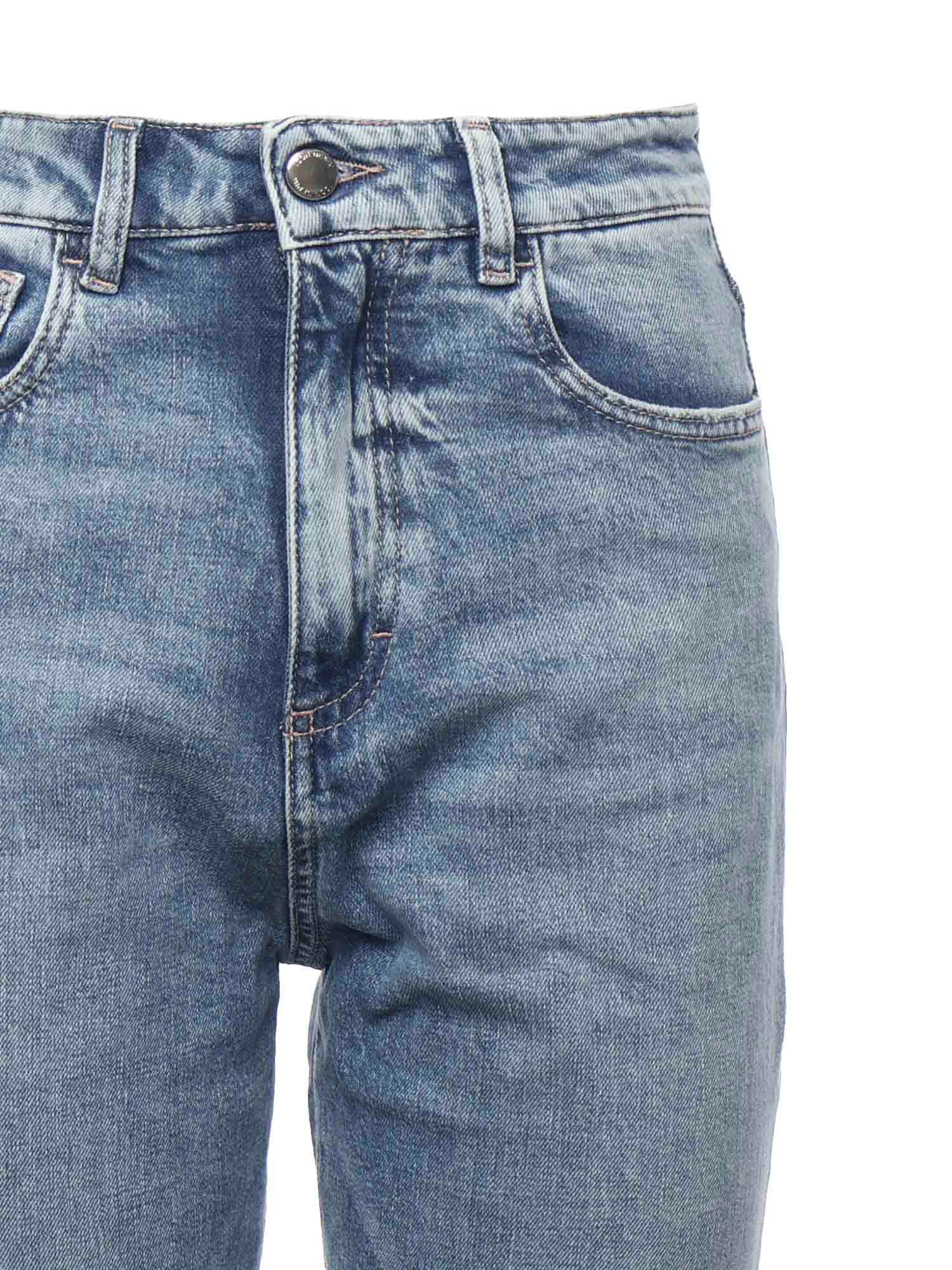 Icon Denim Denim Trousers With Belt Loops In Blue