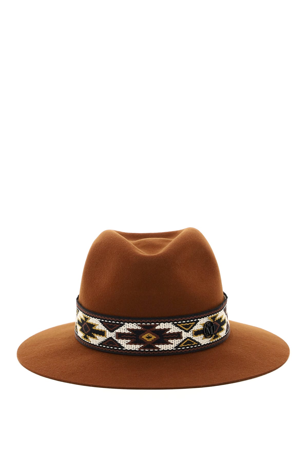 Maison Michel Fedora Rico Indian Ribbon Felt Hat