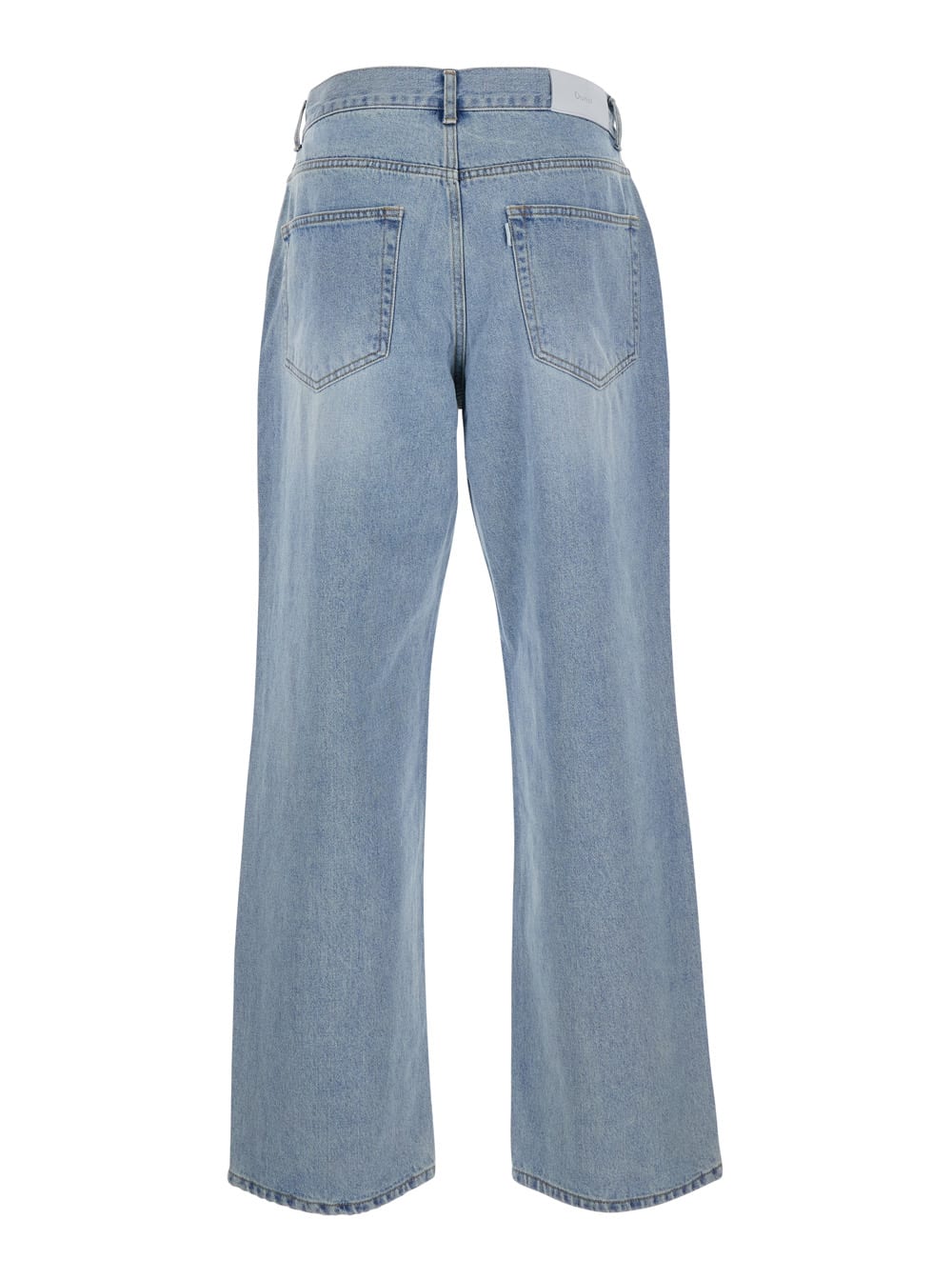 Dunst Light Blue Five Pocket Jeans With Logo Patch On The Back In Light Blue