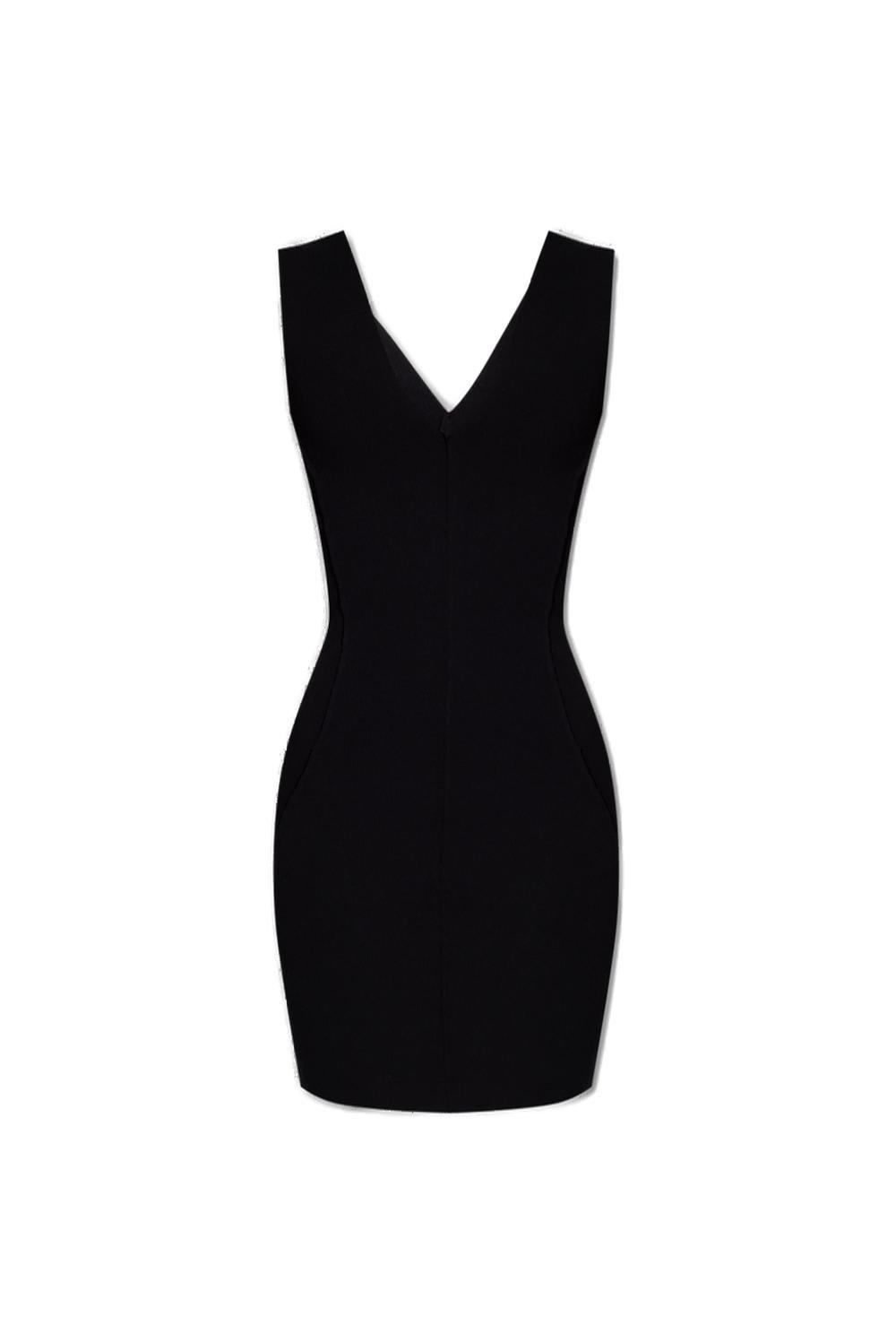 Shop Rick Owens V-neck Sleeveless Dress