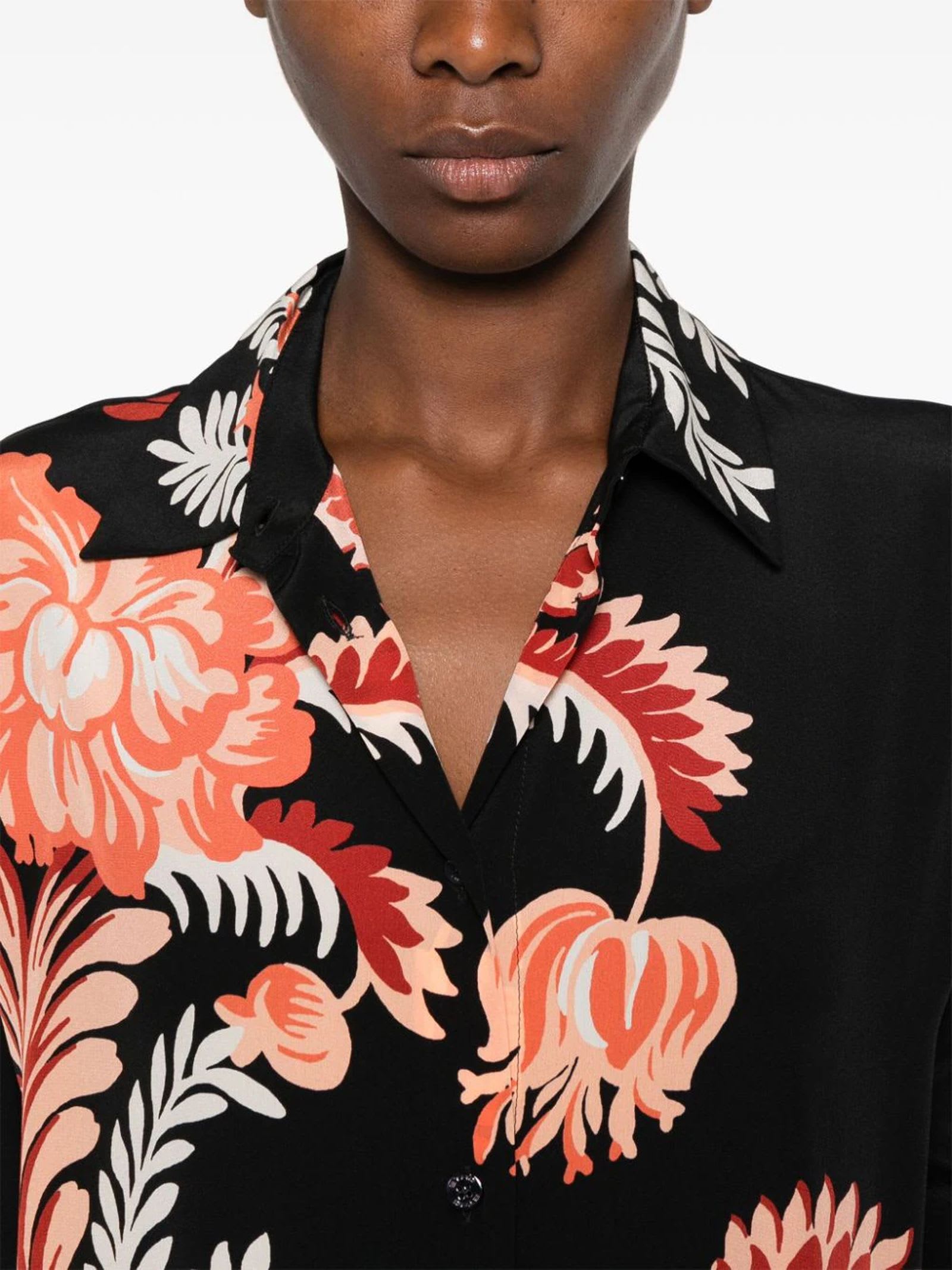 Shop Etro Black Silk Shirt