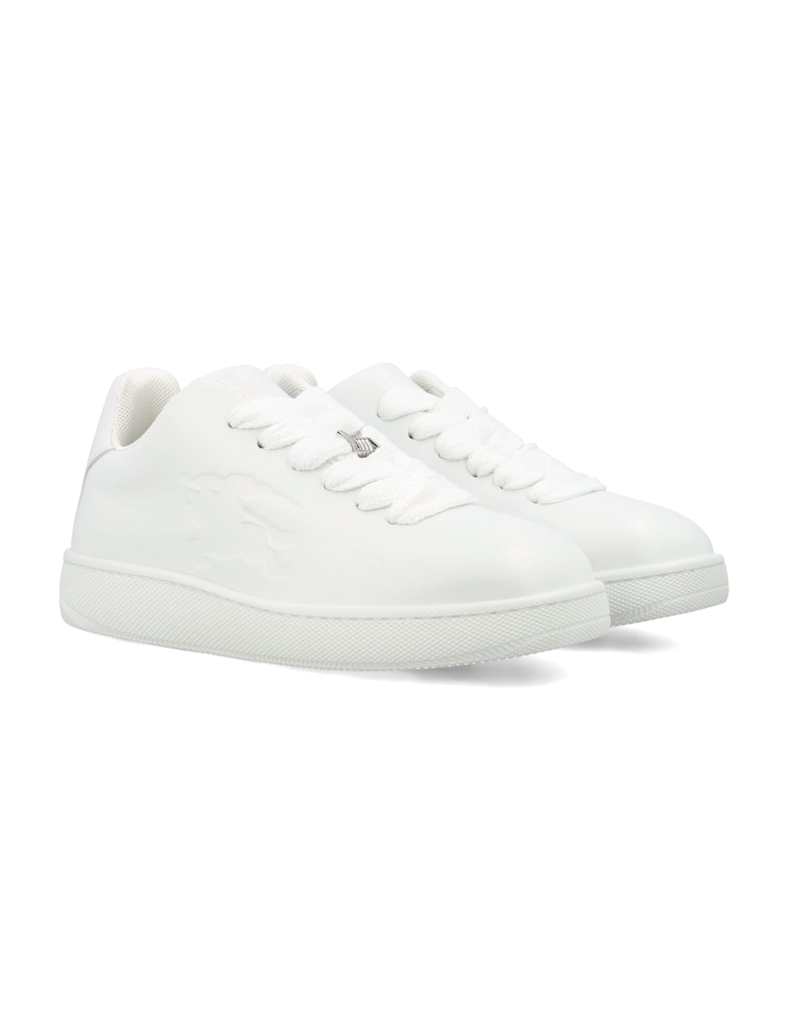 Shop Burberry Mf Box Sneakers In White