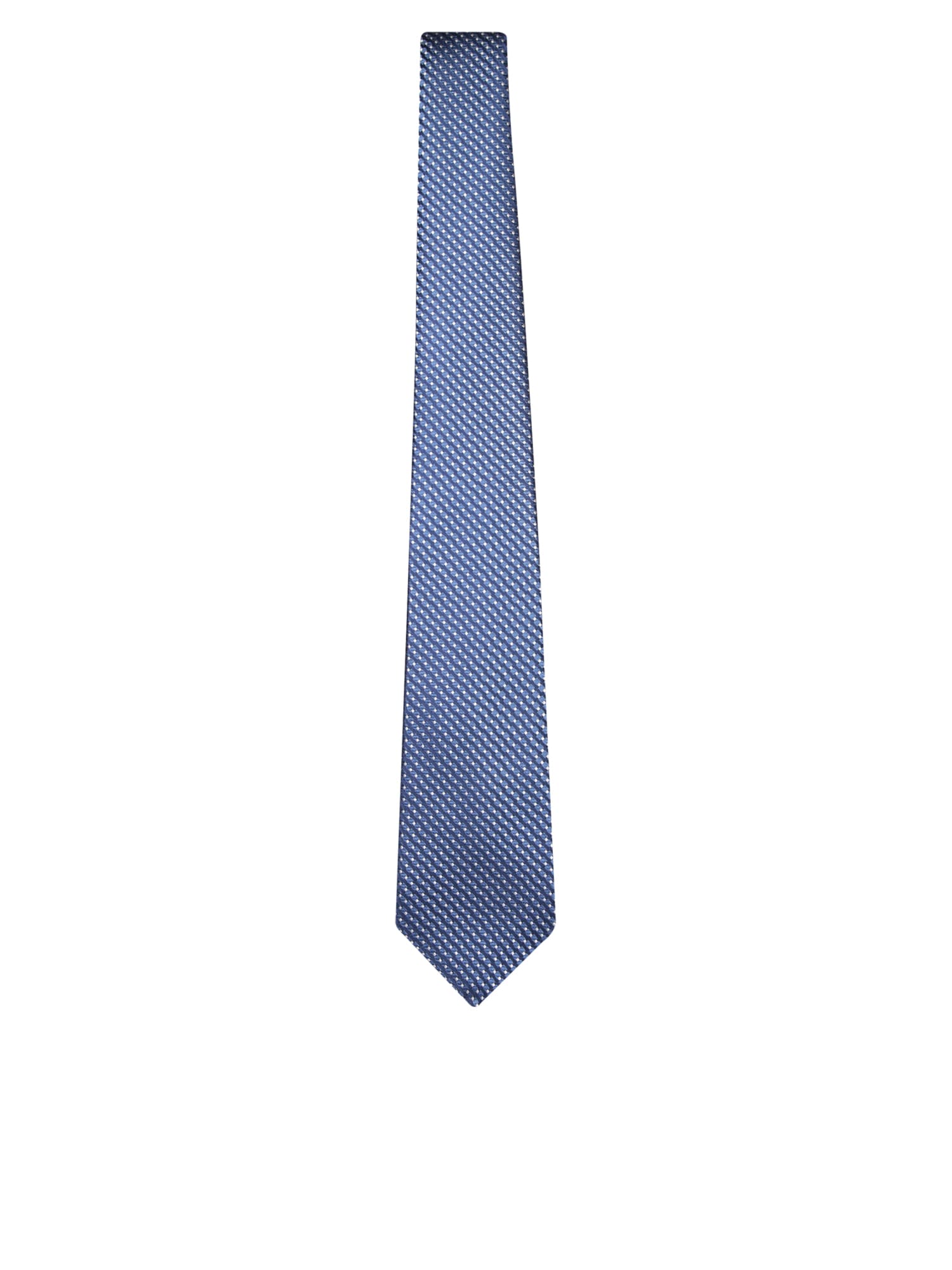 Shop Kiton Blue/white Polka Dot Micro-pattern Tie