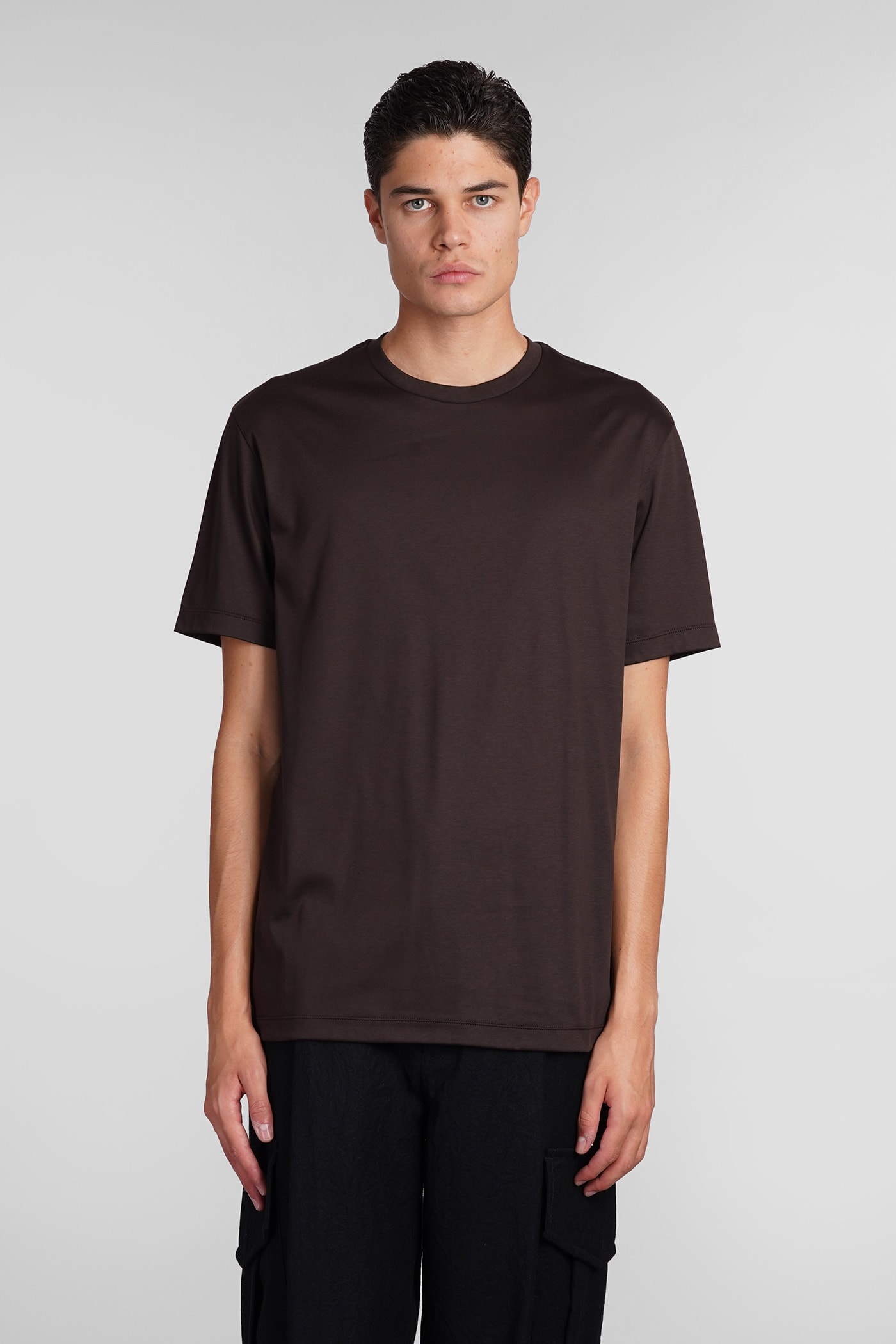 T-shirt In Brown Cotton