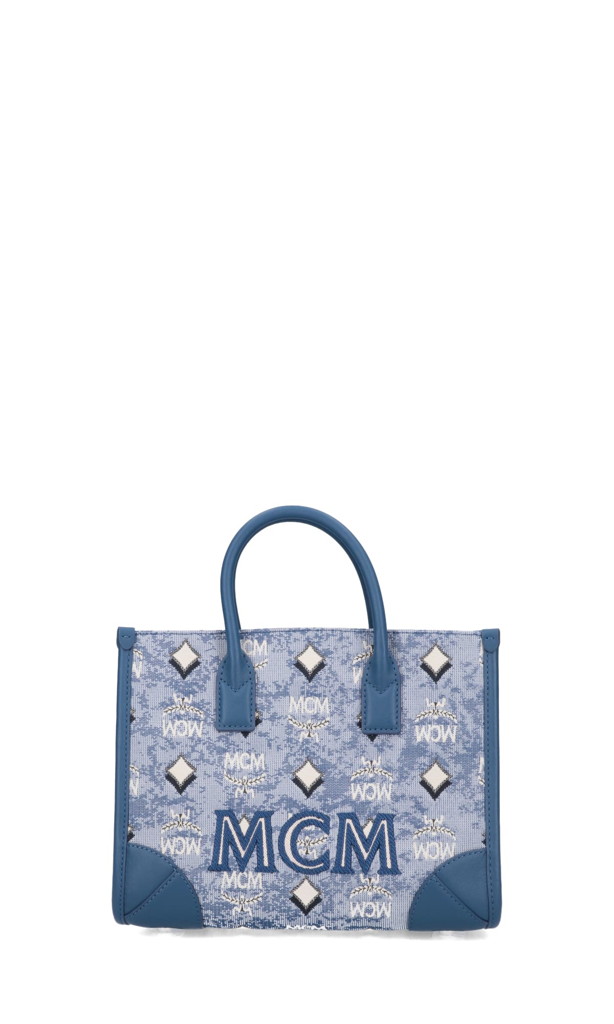 Mcm Tote In Light Blue
