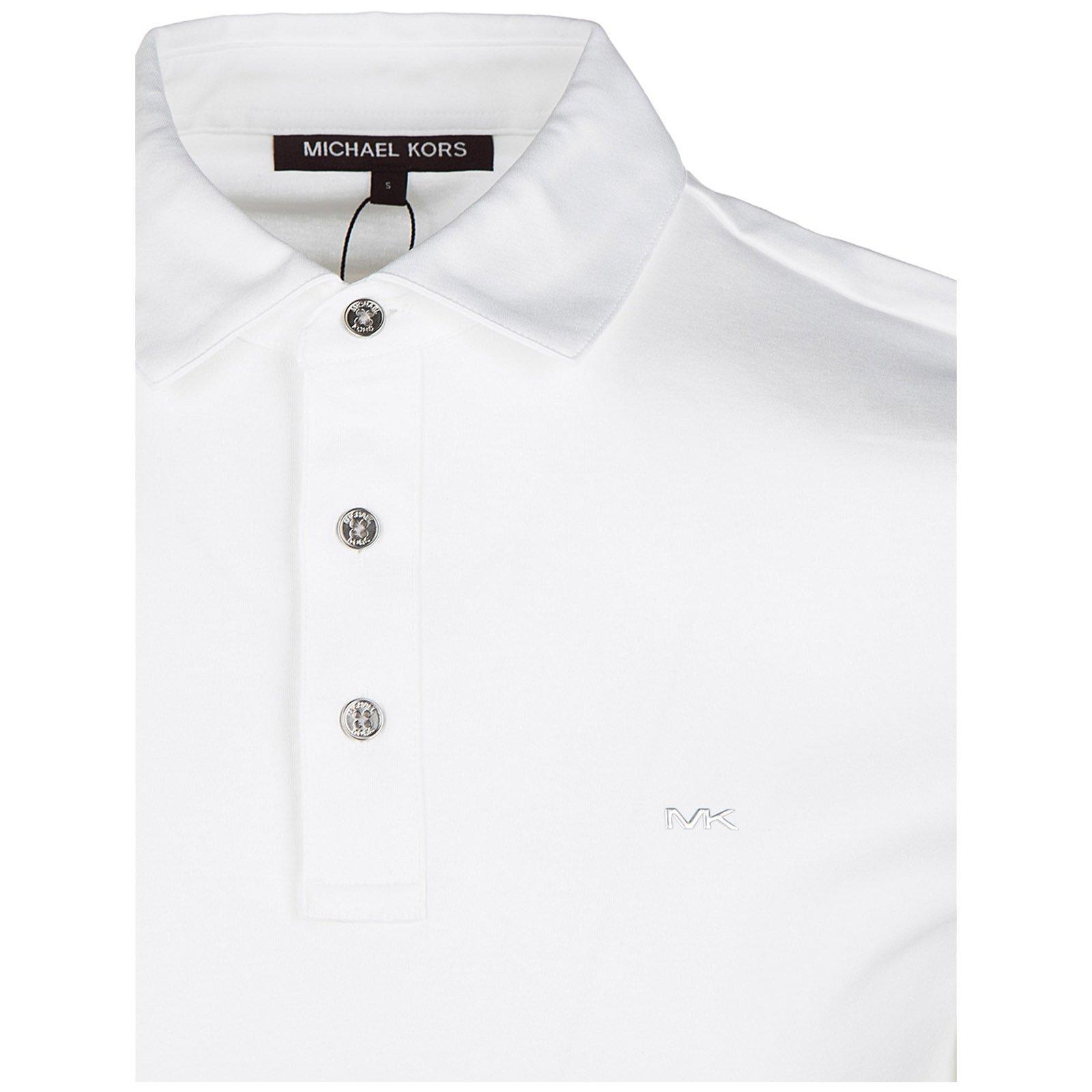 Shop Michael Kors Logo Embroidered Polo Shirt In White