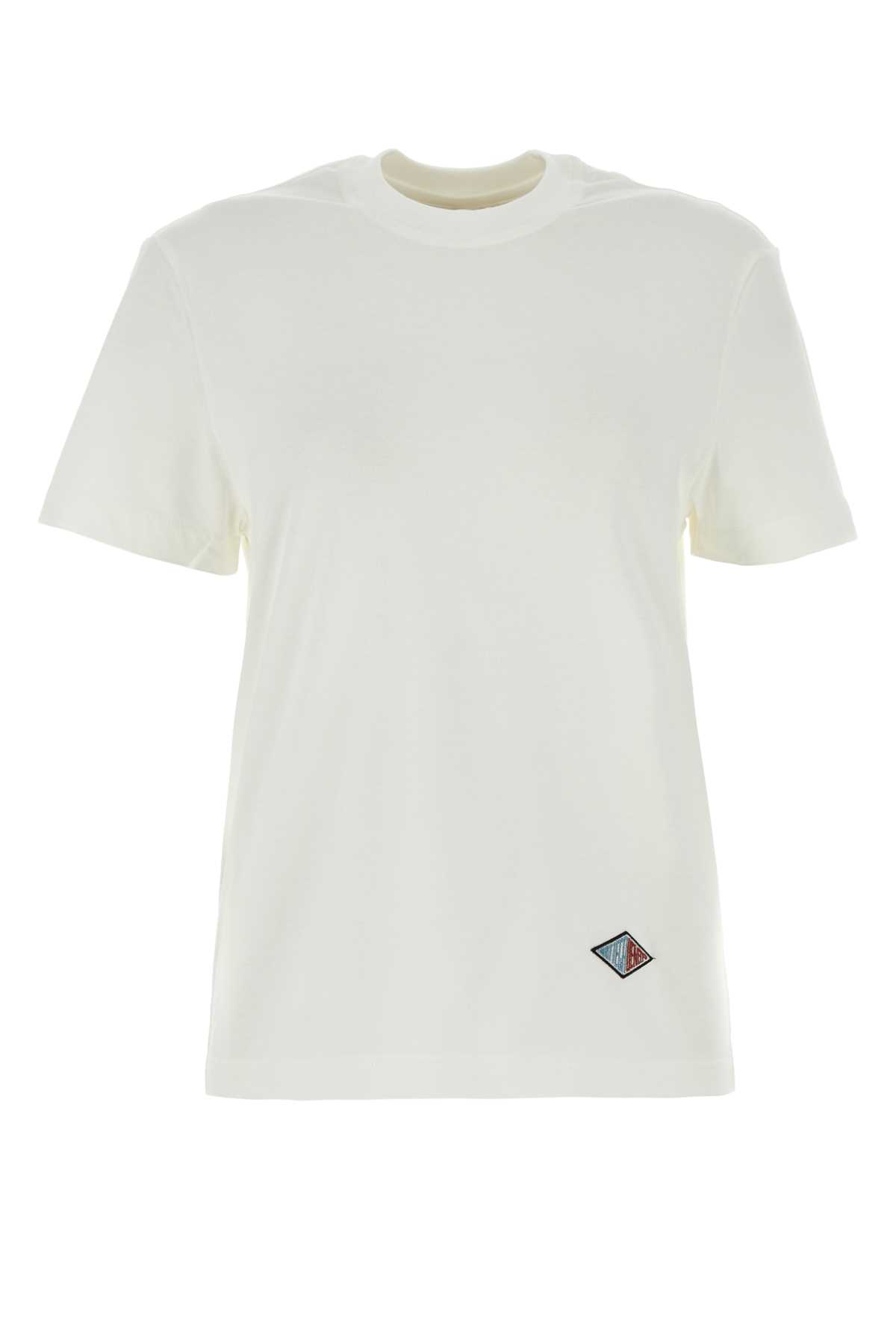 Shop Bottega Veneta White Cotton T-shirt In Chalk