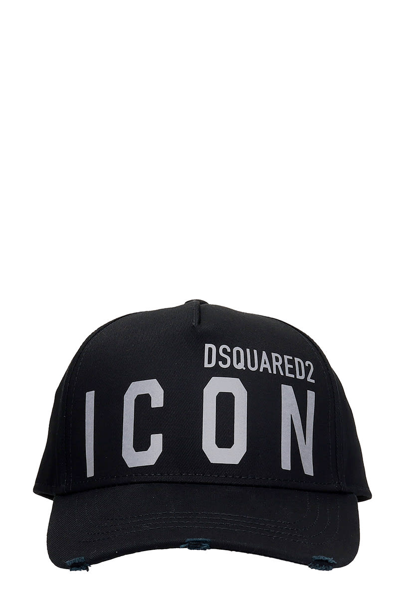 Dsquared2 Icon Hats In Black Cotton