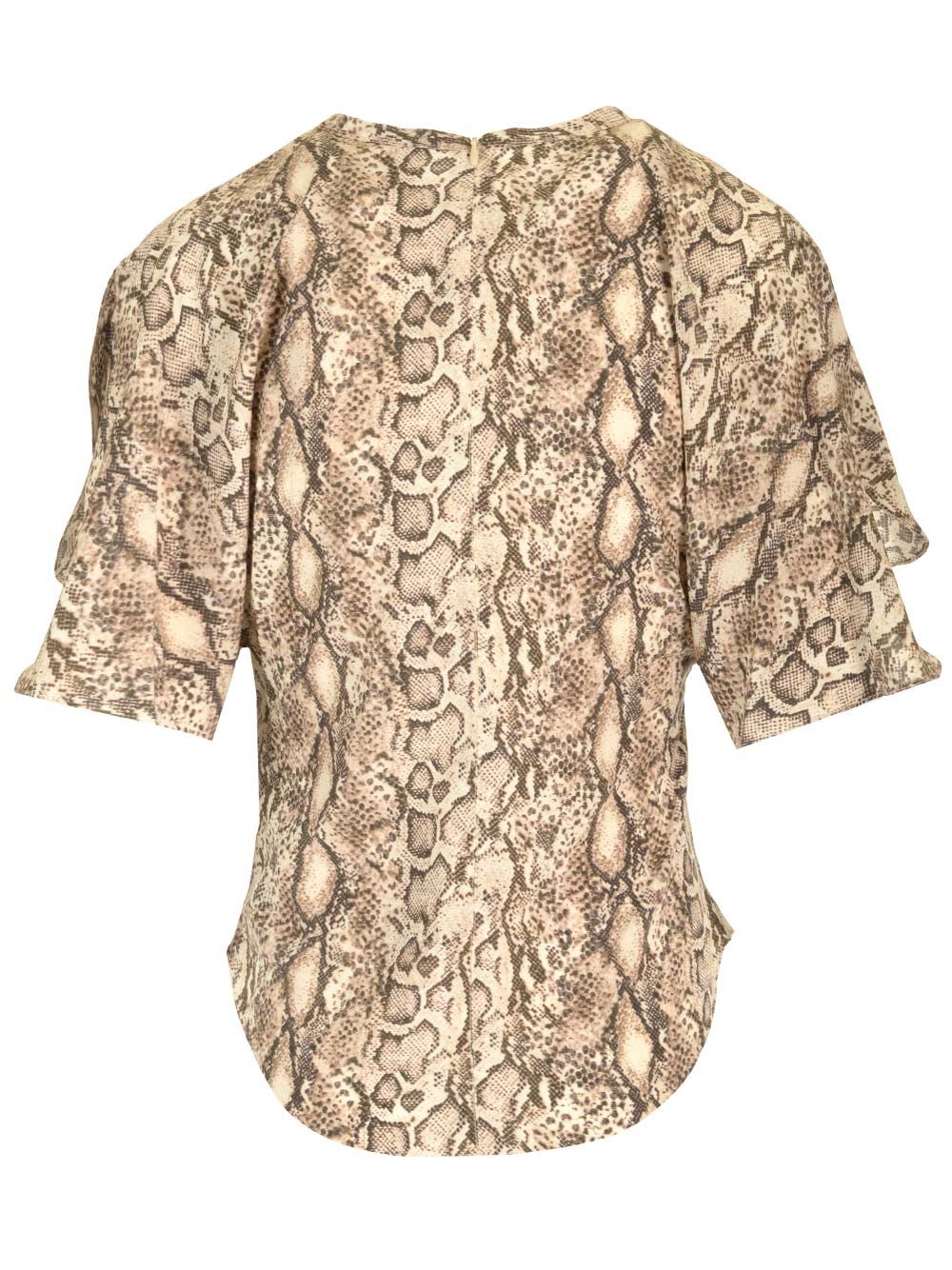 Isabel Marant Karlita Abstract Printed Top In Beige