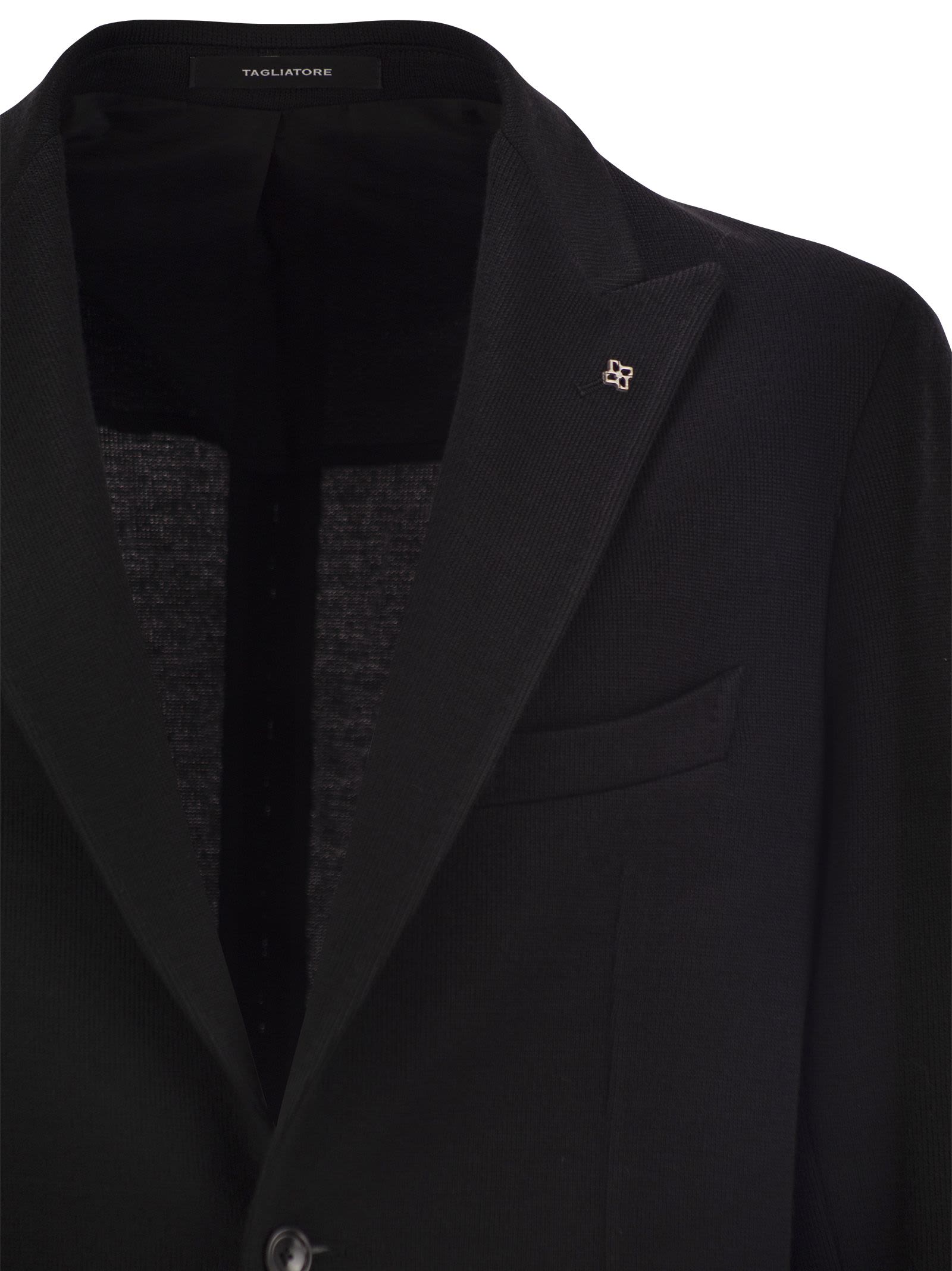 Tagliatore Virgin Wool Blend Jacket In Black