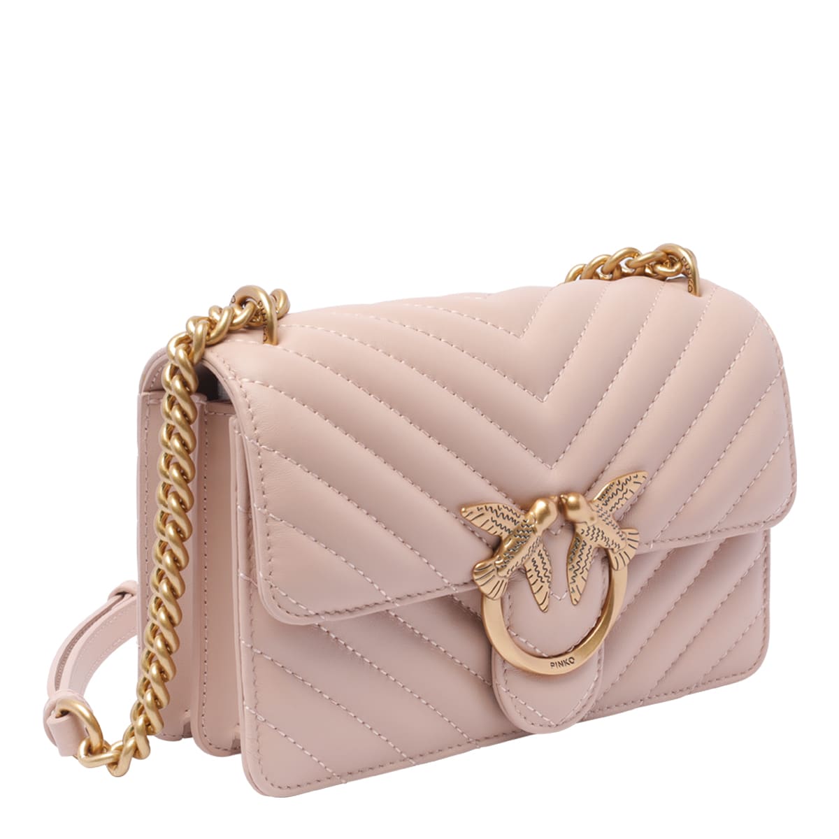 Shop Pinko Mini Love One Crossbody Bag In Pink