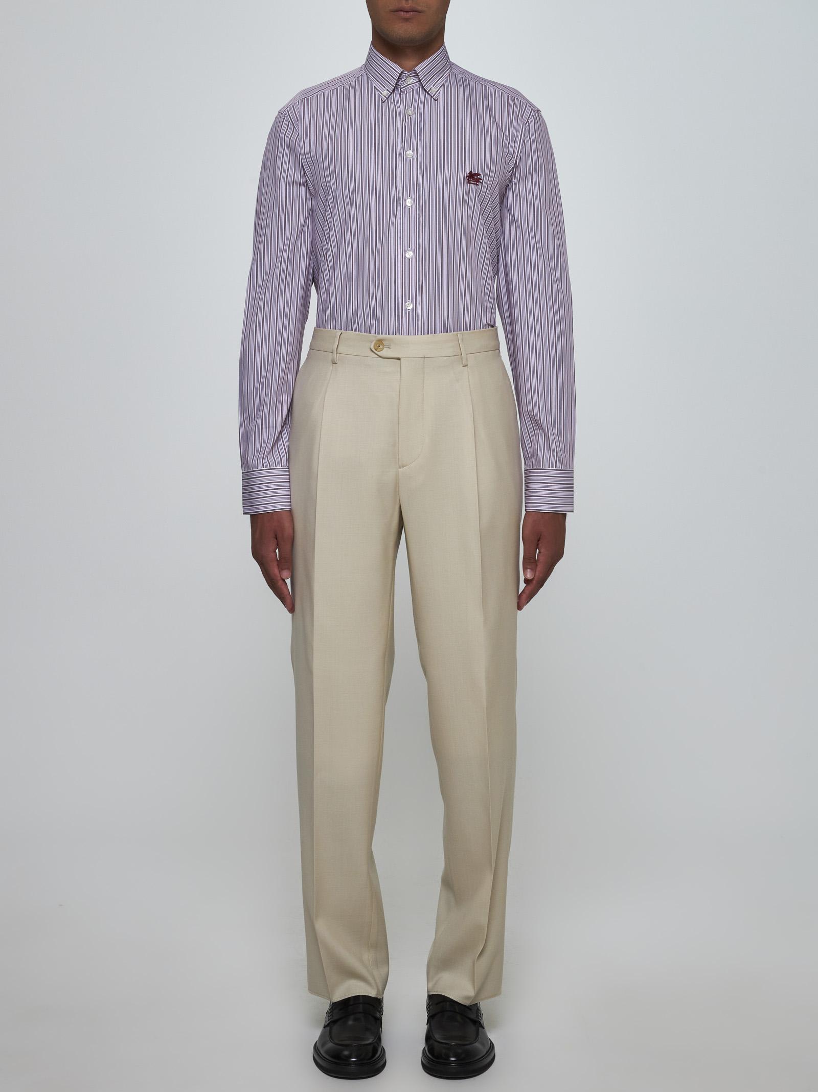 Shop Etro Roma Striped Cotton Shirt