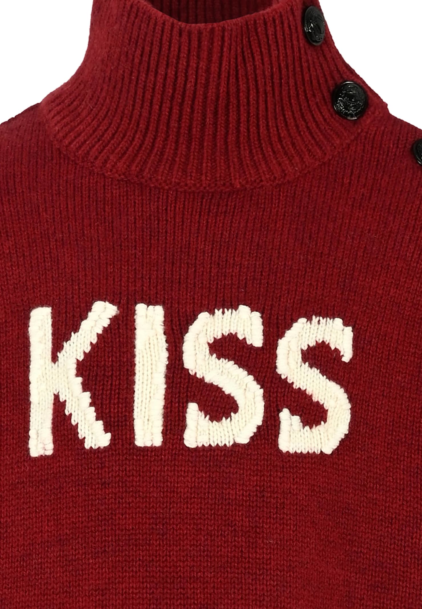 Zadig & Voltaire Burgundy Turtleneck For Girl With Writing In Burgundy